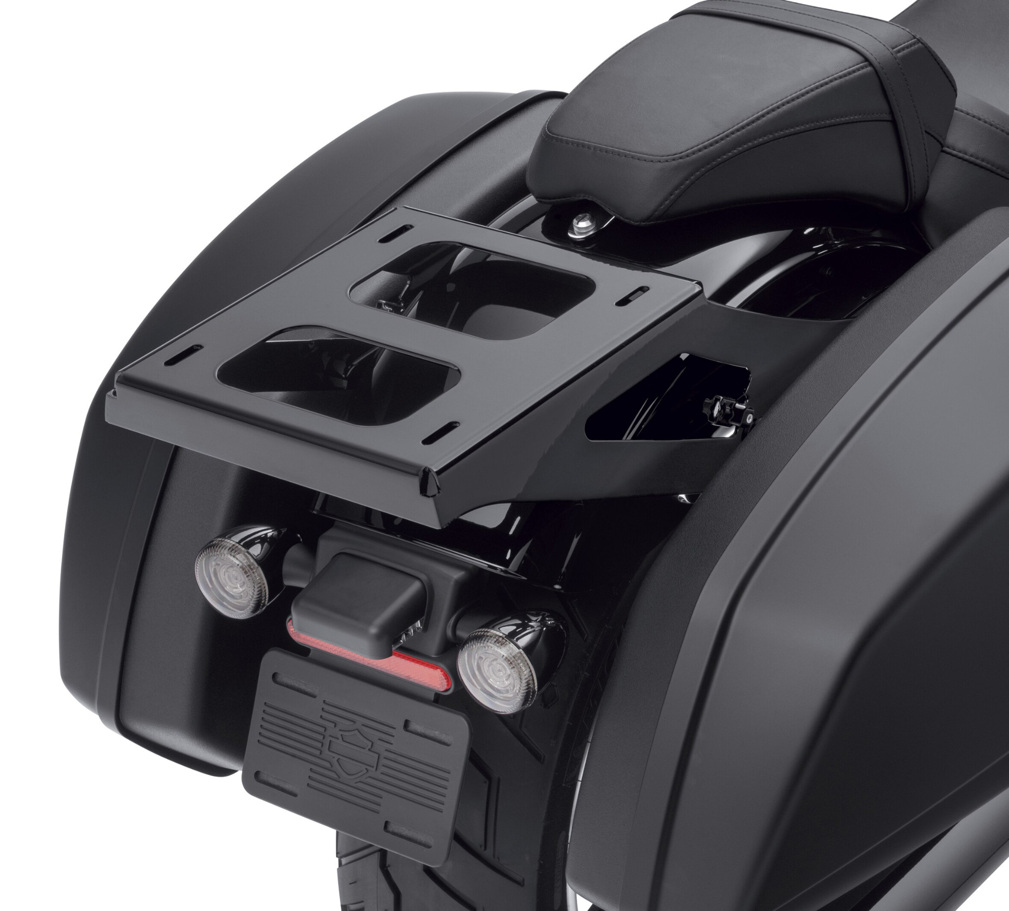 HoldFast Two-Up Tour-Pak Mounting Rack - Gloss Black