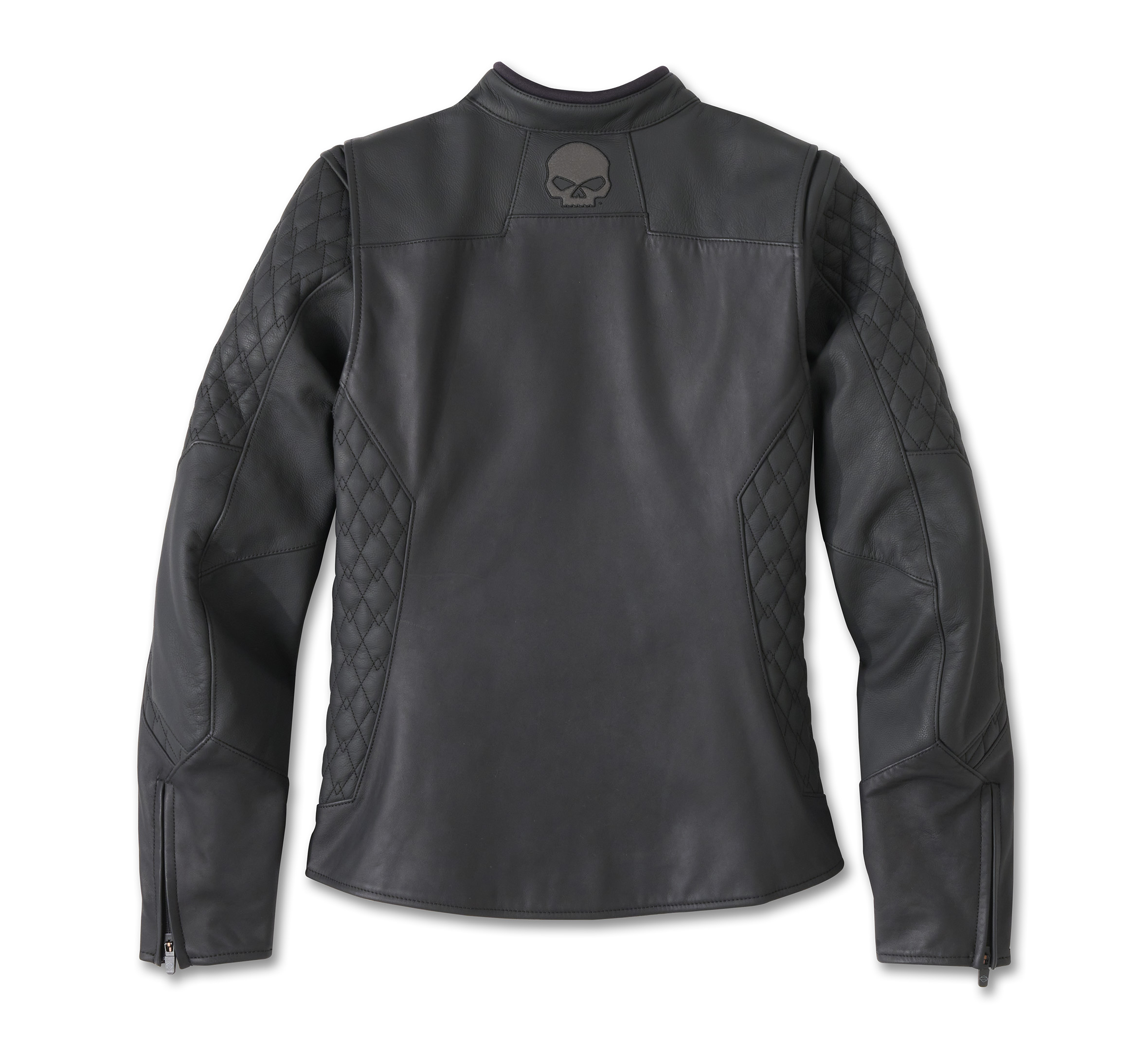 Women's Willie G Skull Graphic Leather Riding Jacket