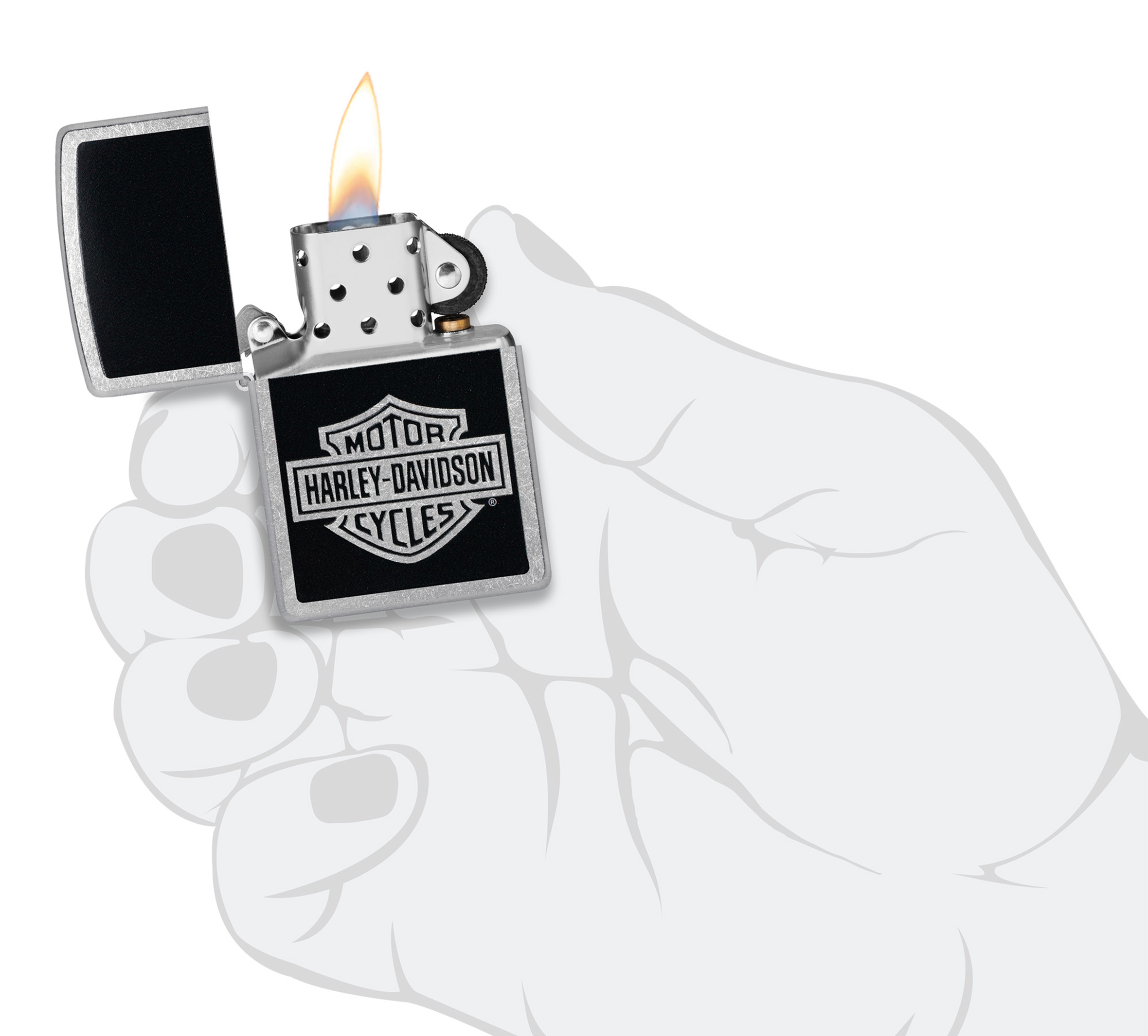 Harley-Davidson®  Logo Color Image Street Chrome Windproof Ligher