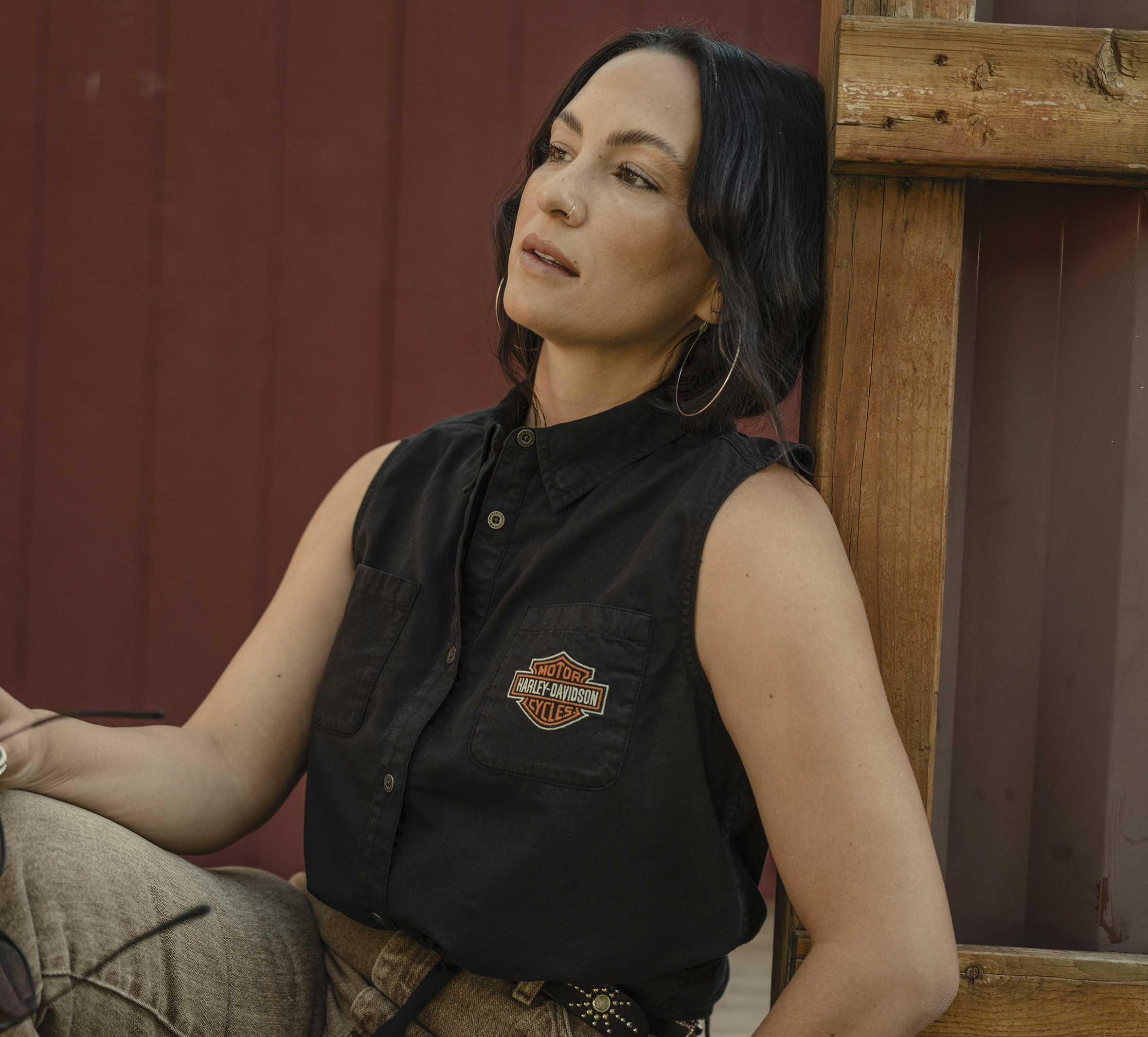 Women's H-D Essential Tie Front Top