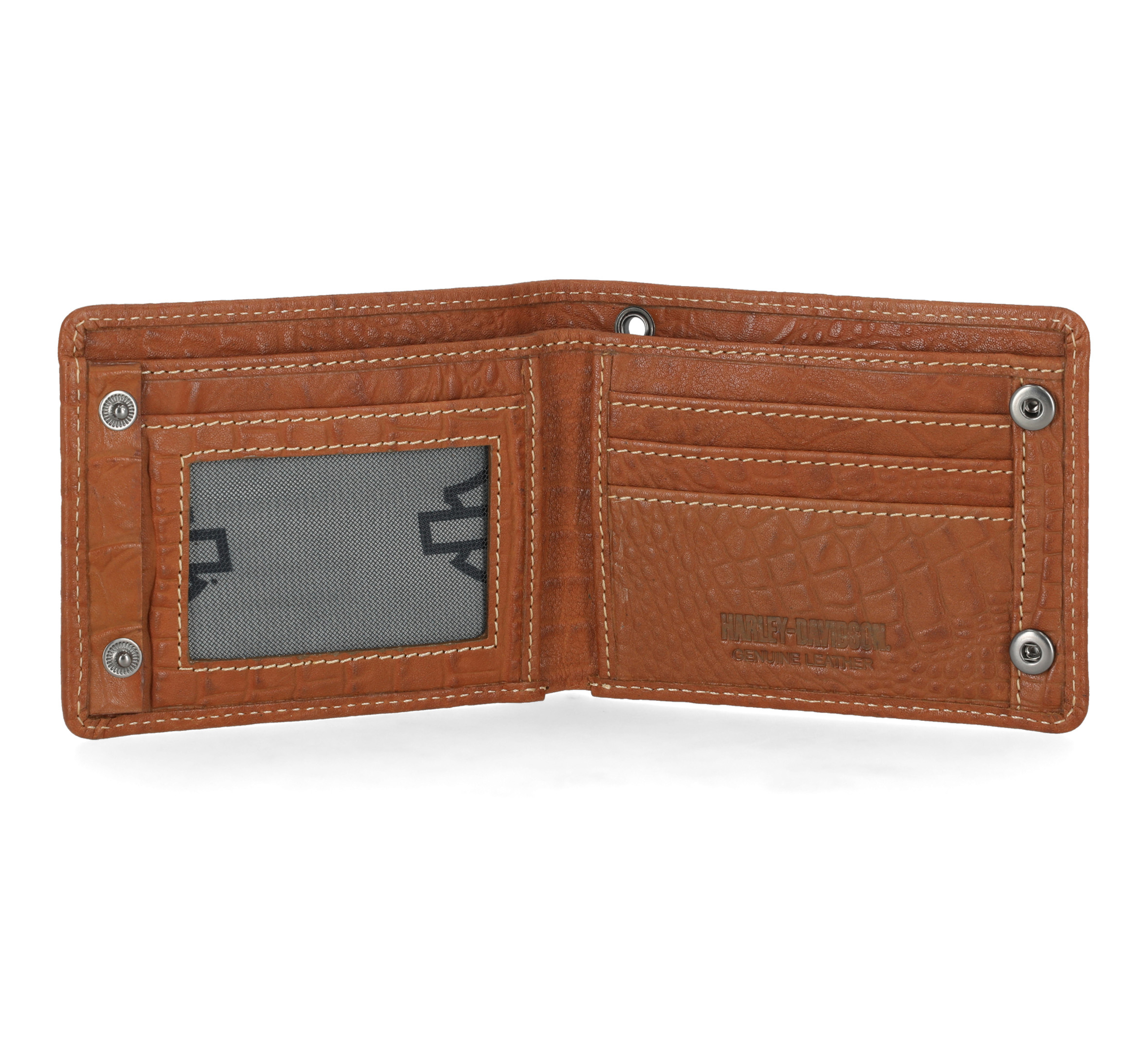Croco Bar & Shield Bifold Wallet With Chain | Harley-Davidson USA