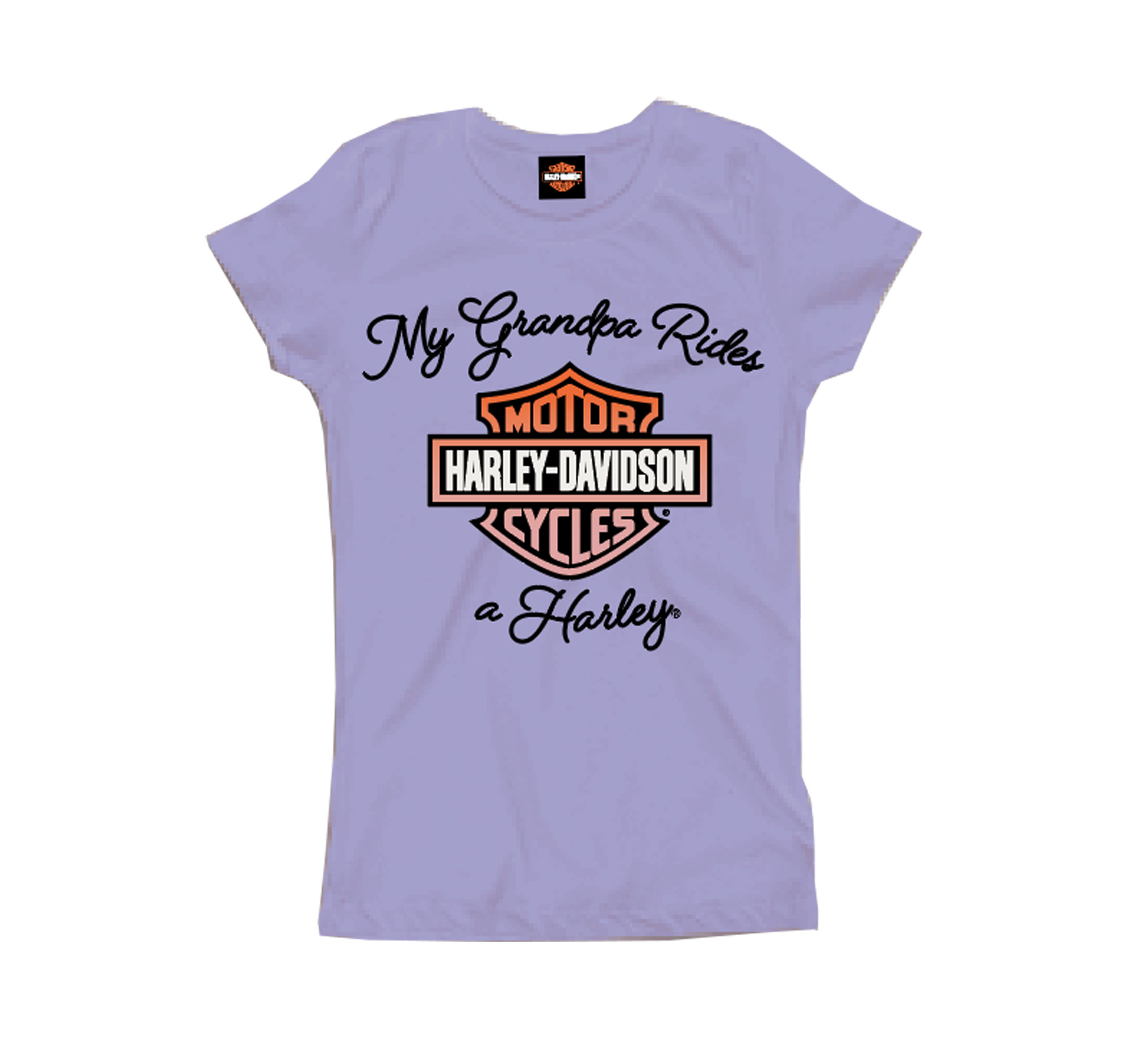 Toddler Girls Glitter Grandpa Rides a Harley Tee