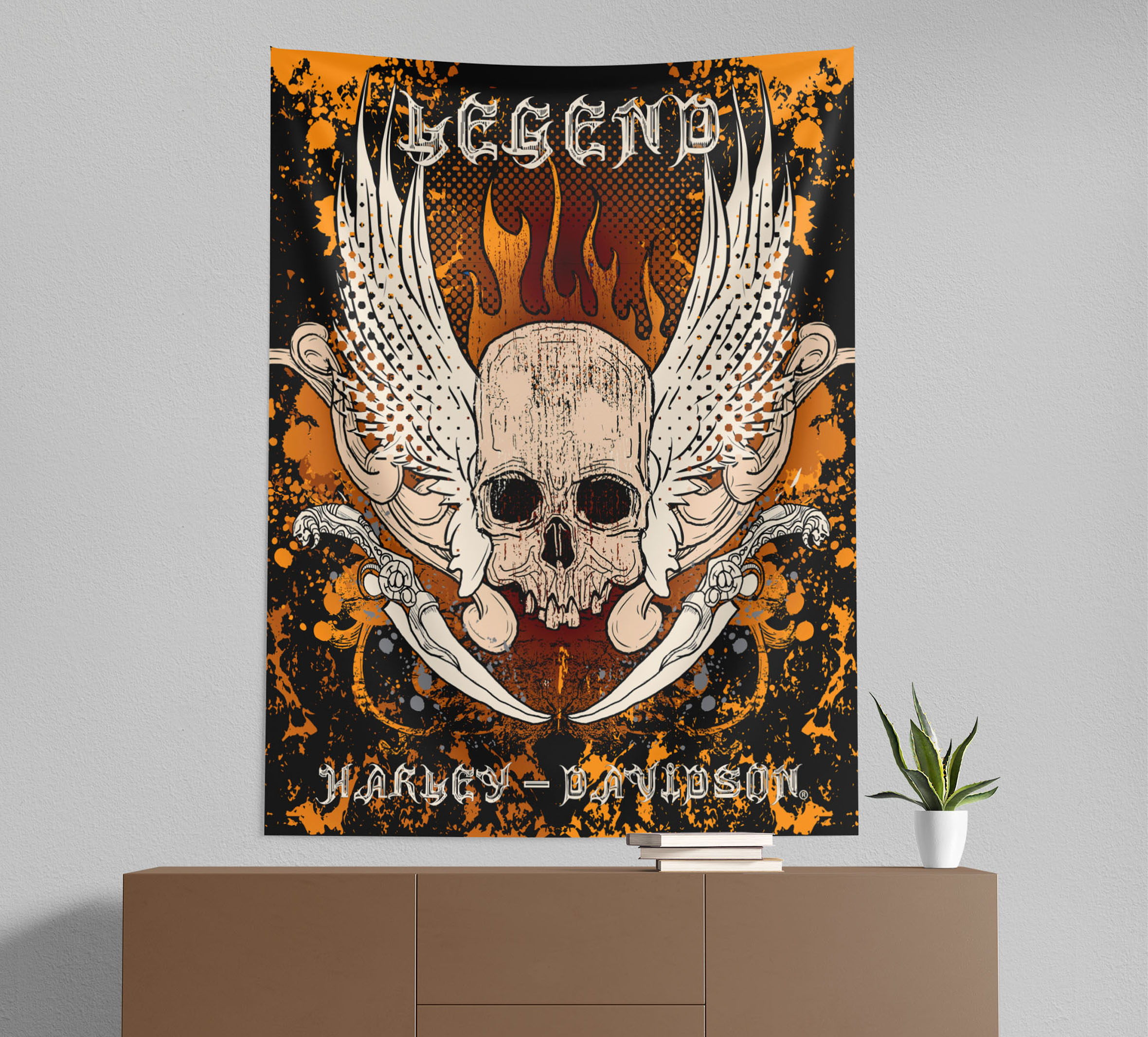 50x60 Skull & Snake Wall Hanging | Harley-Davidson CA