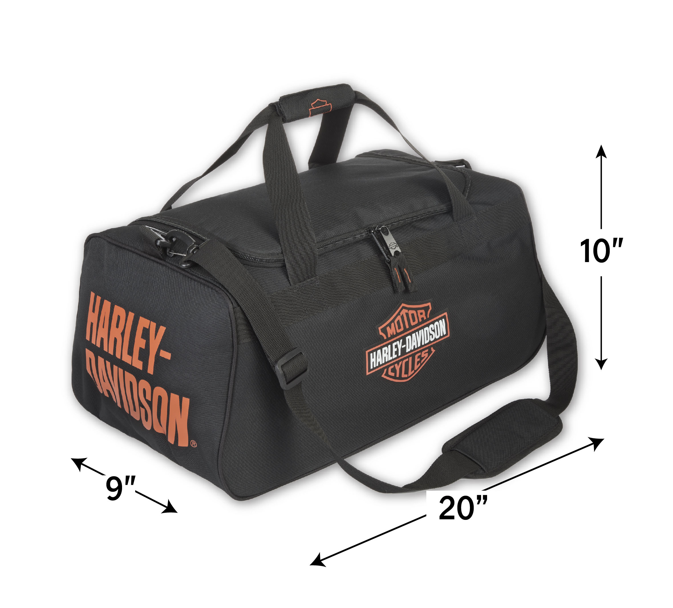 Bar & Shield Logo Duffel in Black/Orange