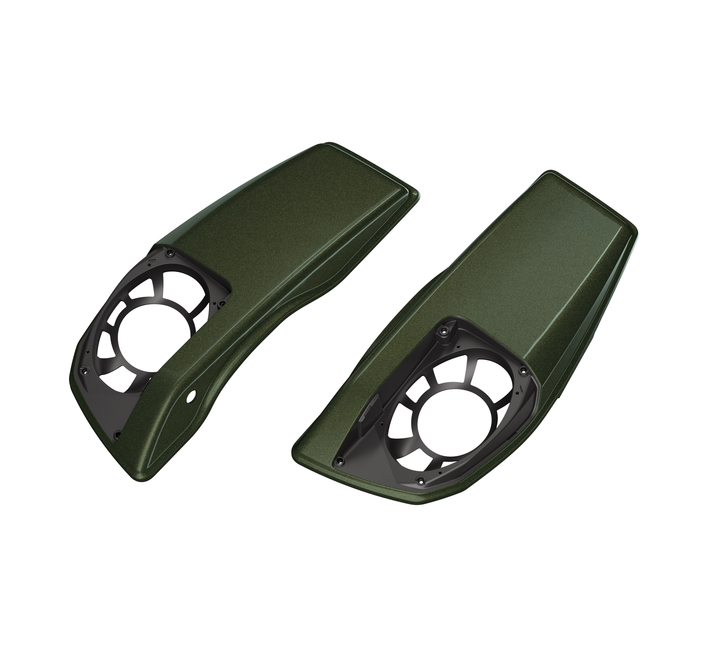 Saddlebag Speaker Lids - Olive Steel Metallic