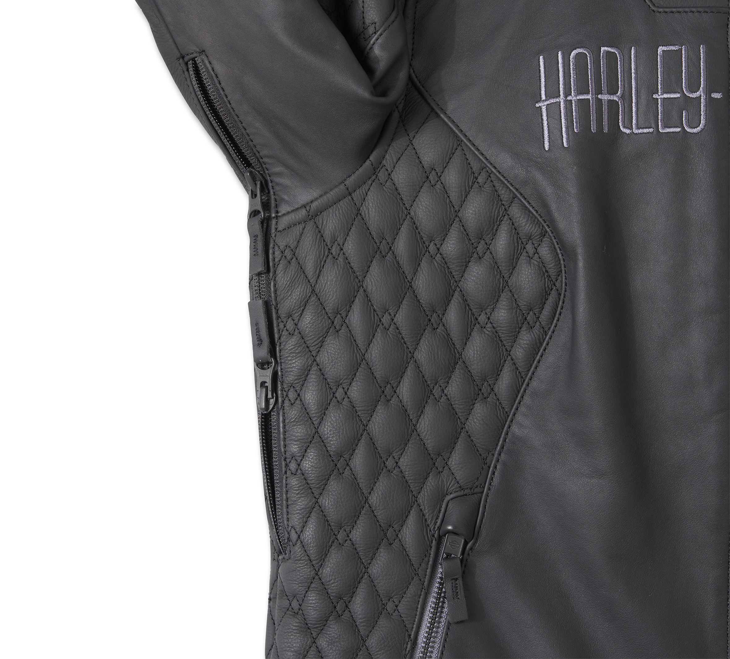 Women's Willie G Skull Graphic Leather Riding Jacket