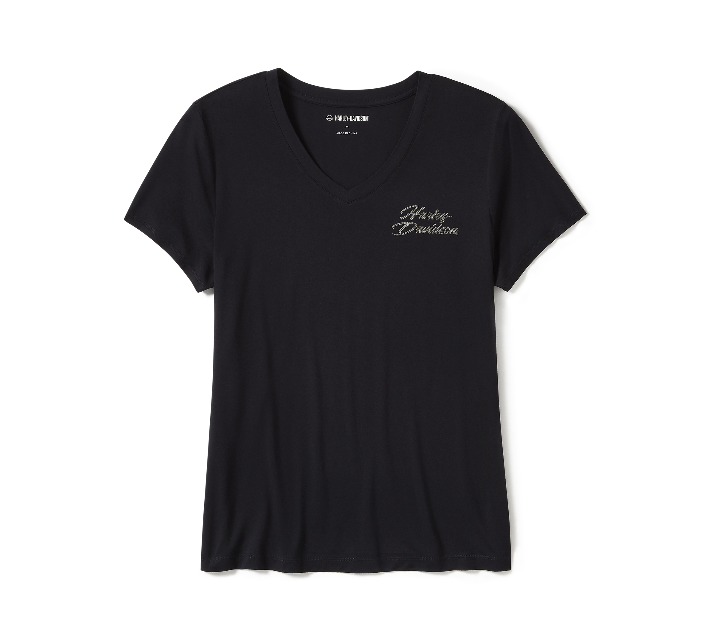 Women's Rose & Thorn Bling V Neck Tee