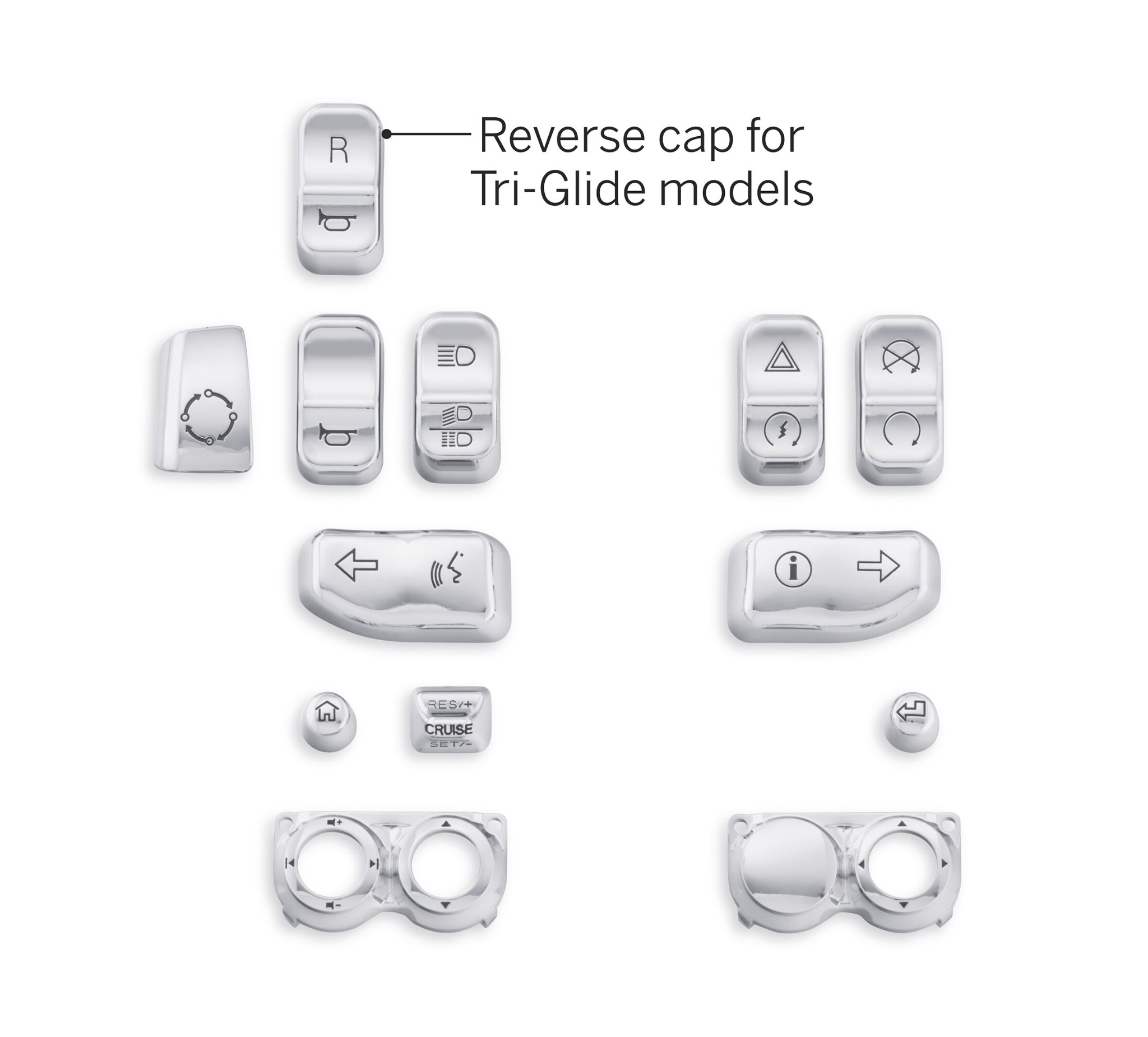 Chrome Switch Cap Kit