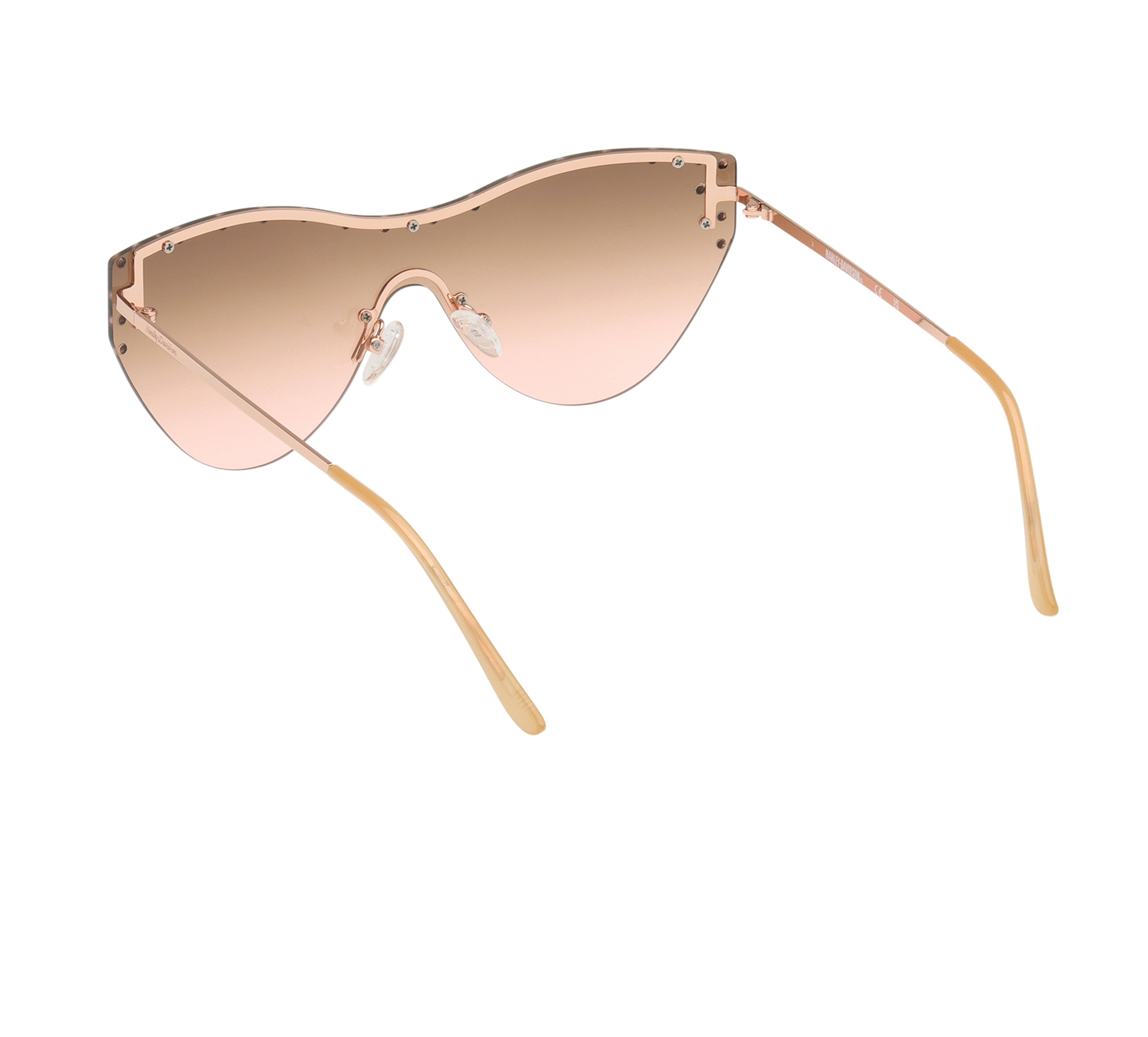 Cat-eye Lifestyle Rimless  Shield Sunglasses