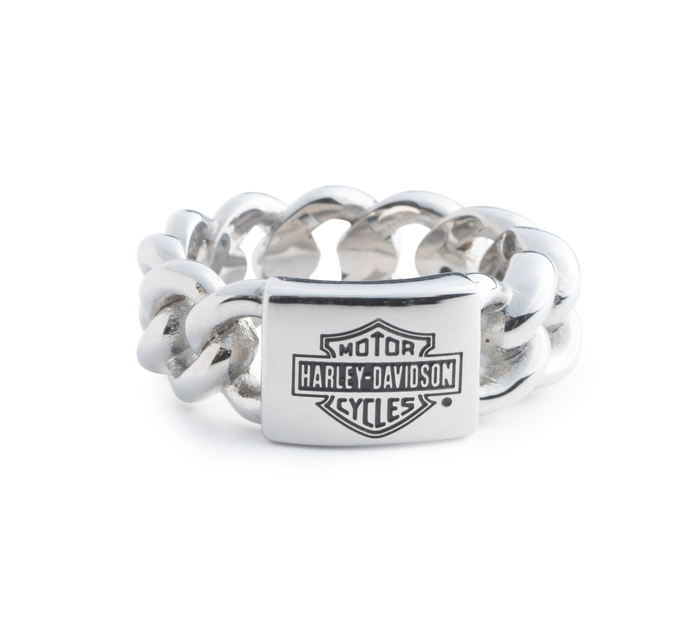 Men's H-D Logo Curb Link Ring