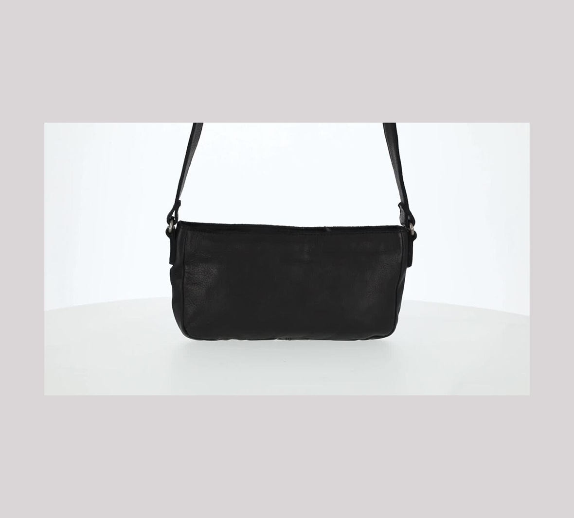 Womens Washed Leather Shoulder Bag