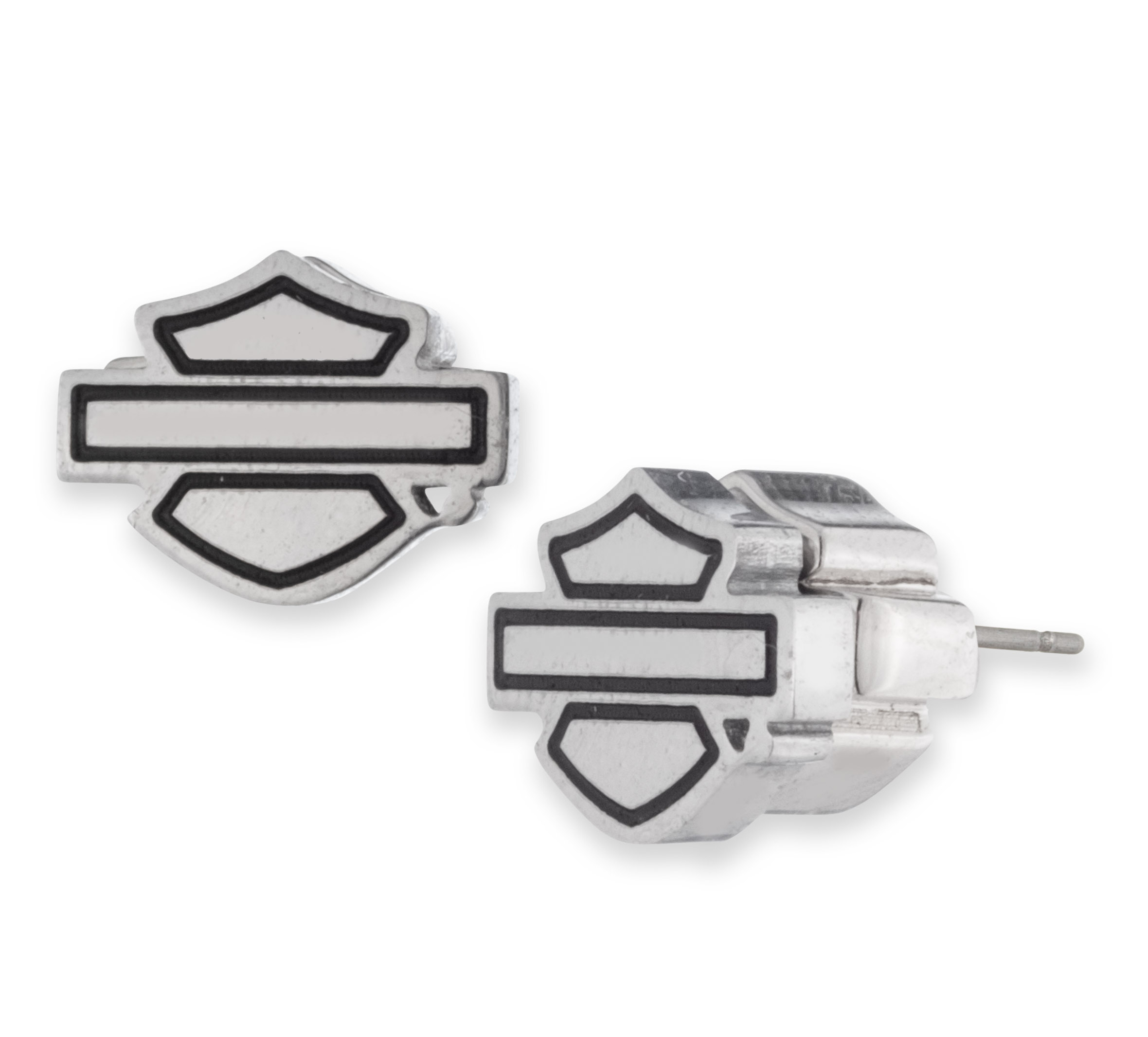 Women's 8MM Bar & Shield Stud Earrings