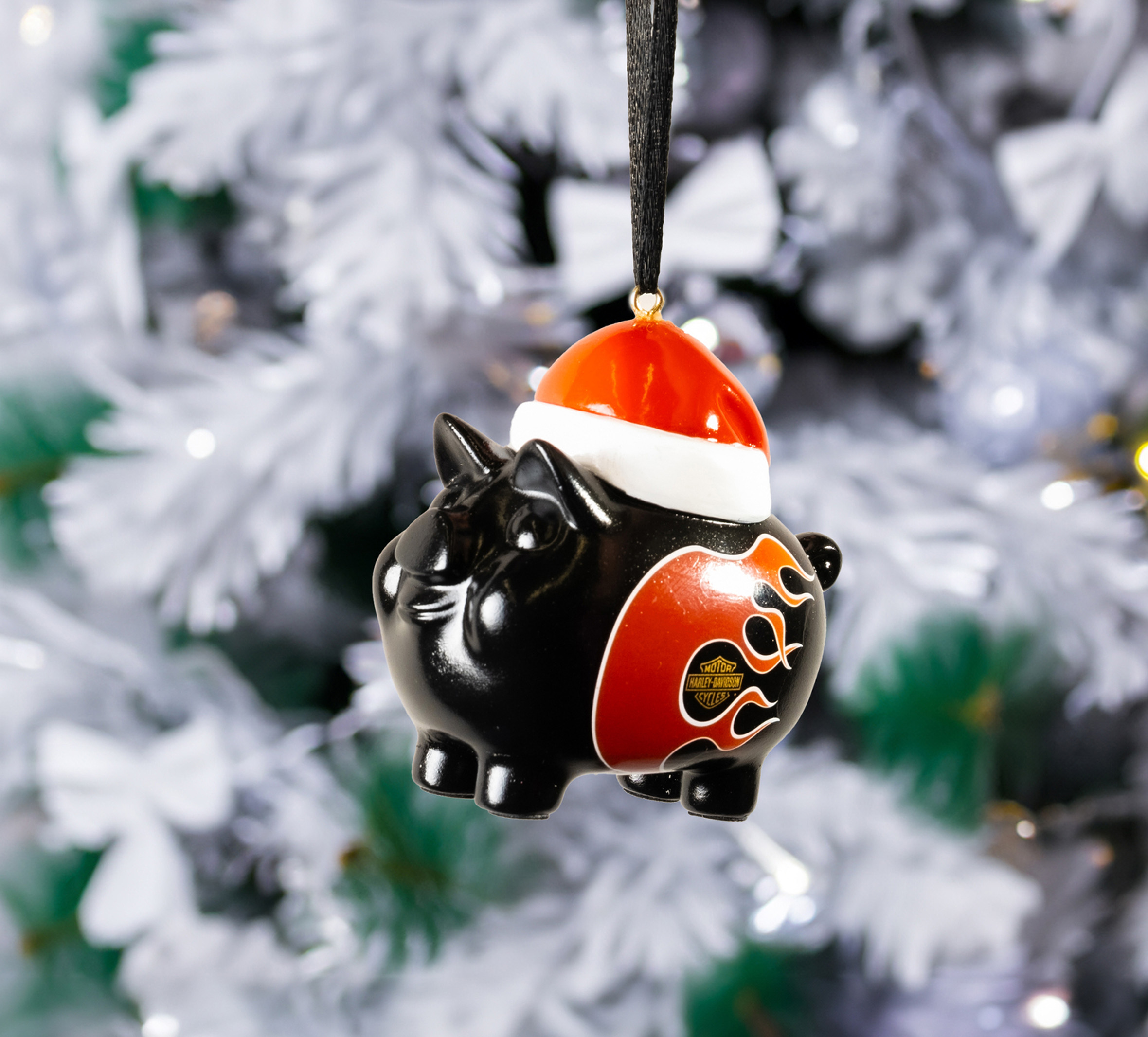 Santa Hog Flame Ornament