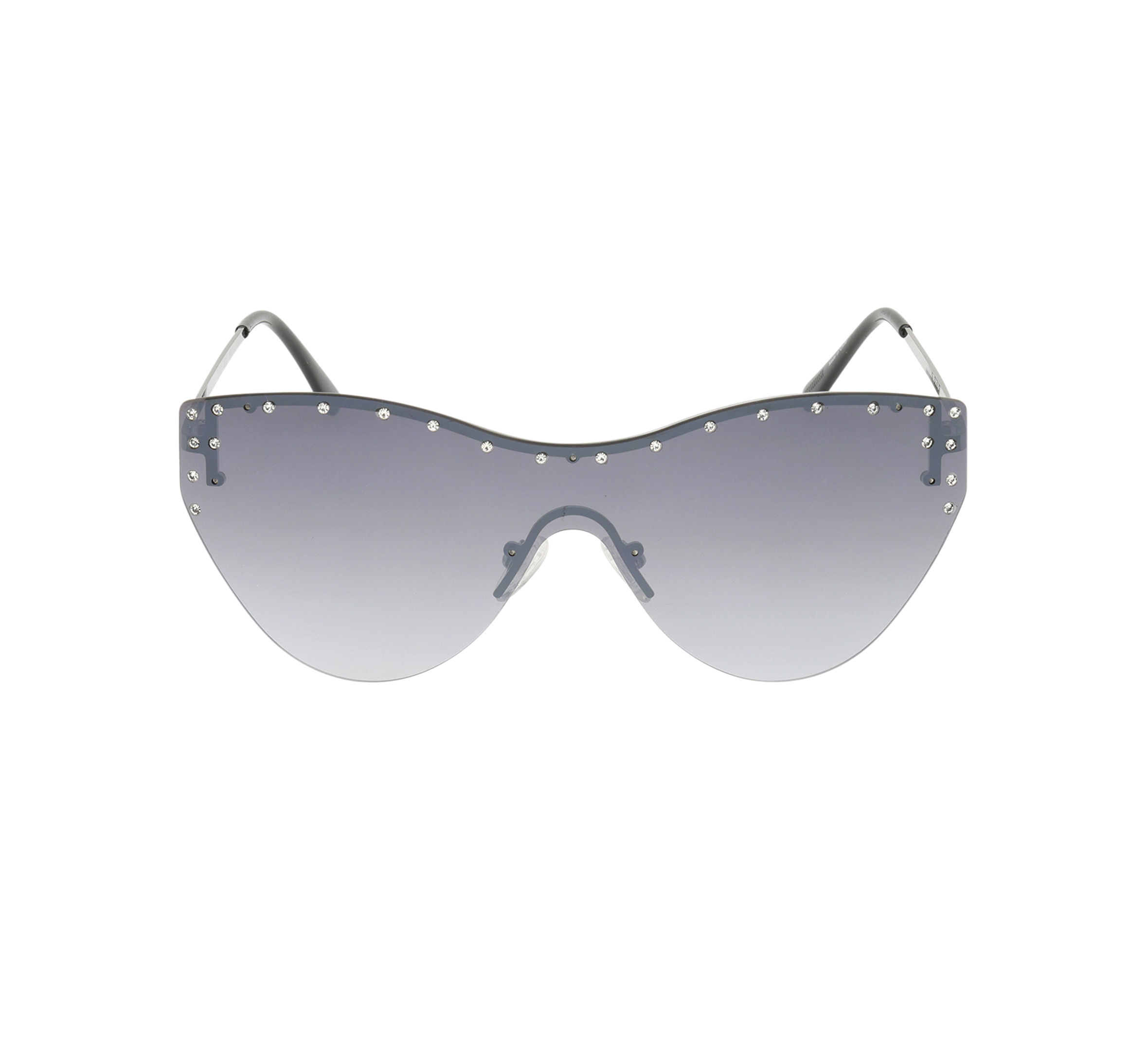 Cat-eye Lifestyle Rimless  Shield Sunglasses