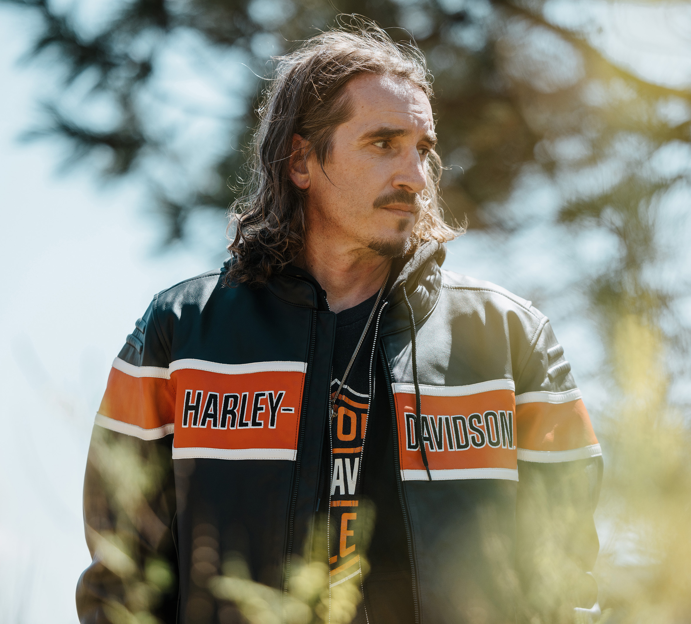 Giacca da moto in pelle Trenton H-D da uomo