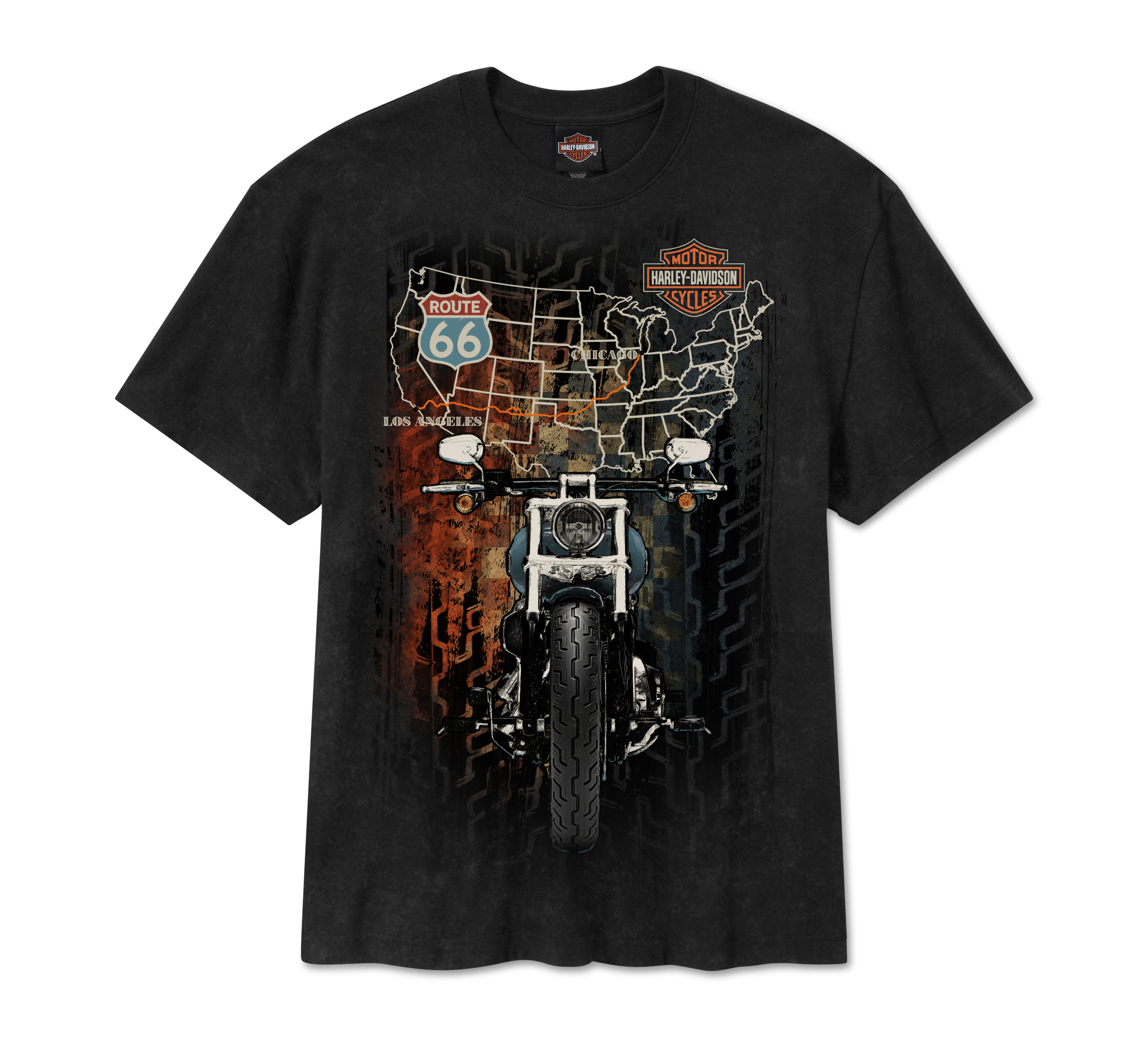 H-D Route 66 Anniversary Short Sleeve T-Shirt für Herren