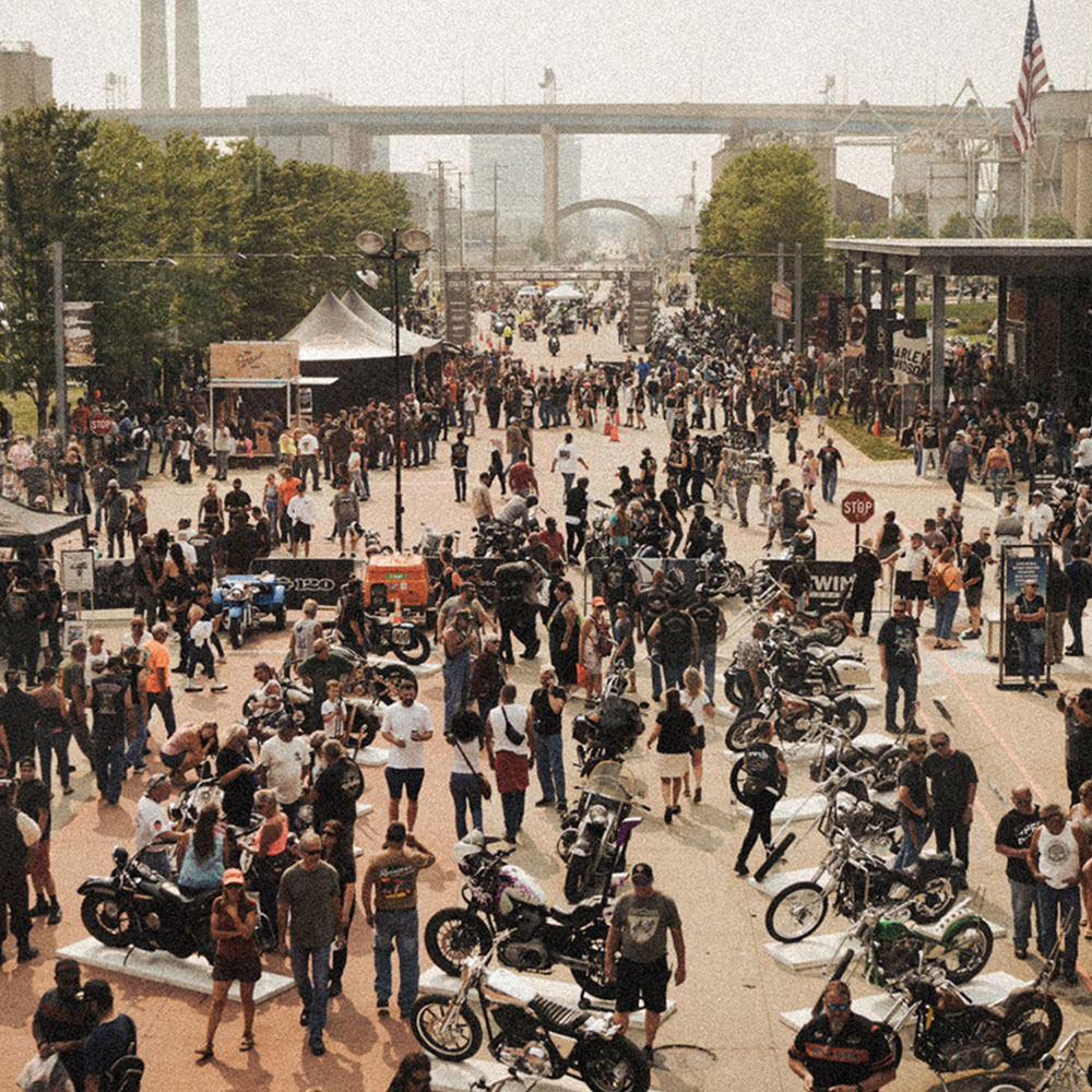 motorcycles on display