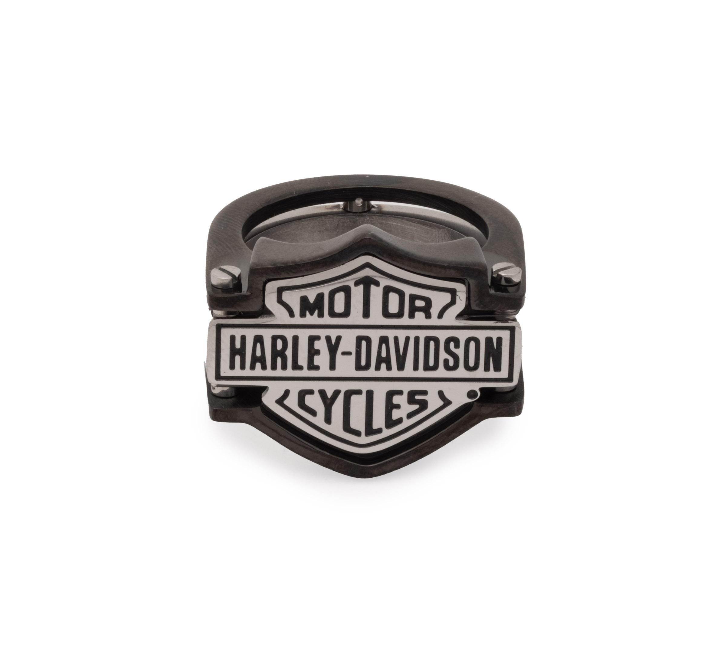 Men's Bar and Shield Two Tone Ring