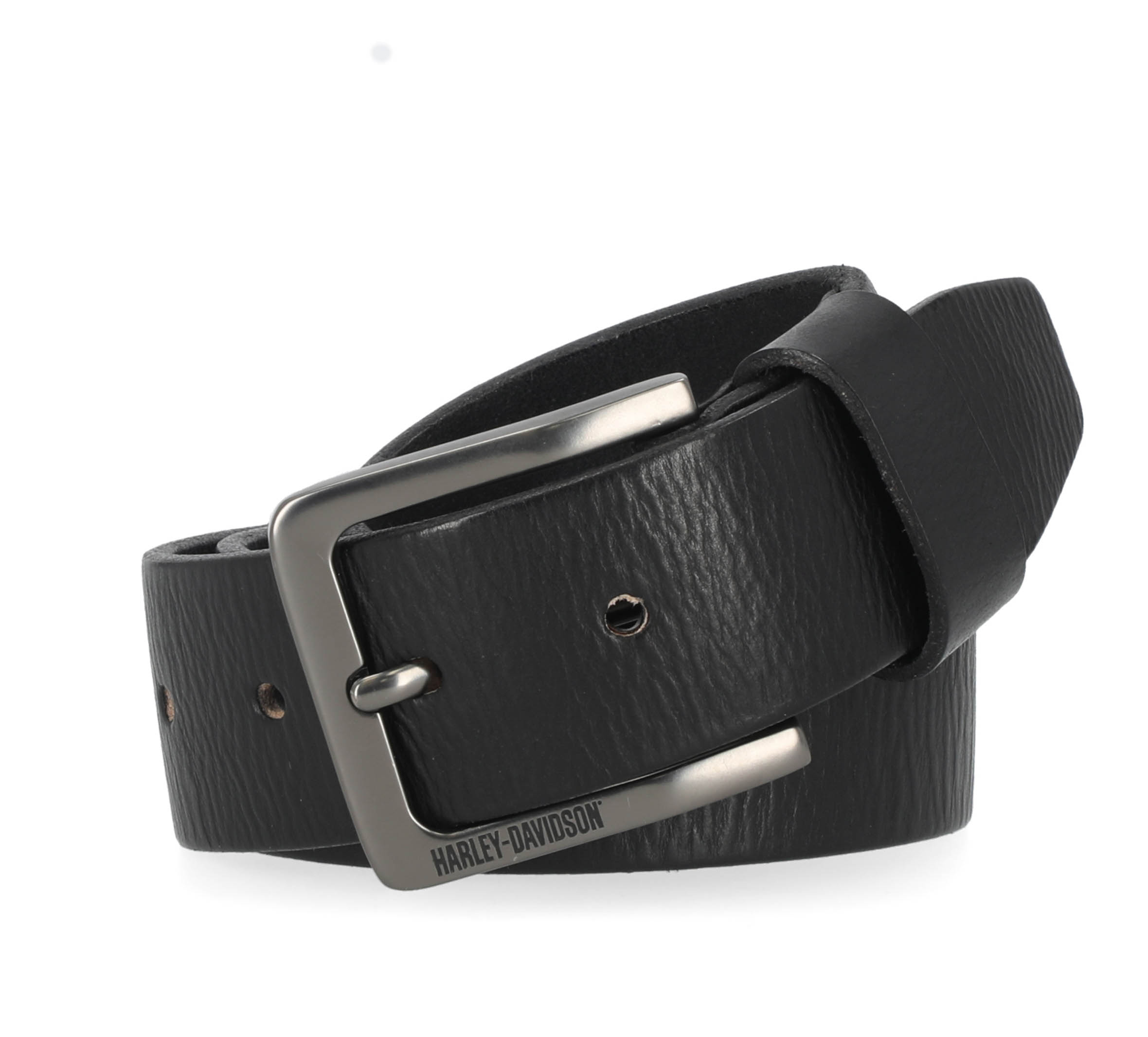 Men's Oversized HD Emboss Black Leather Belt