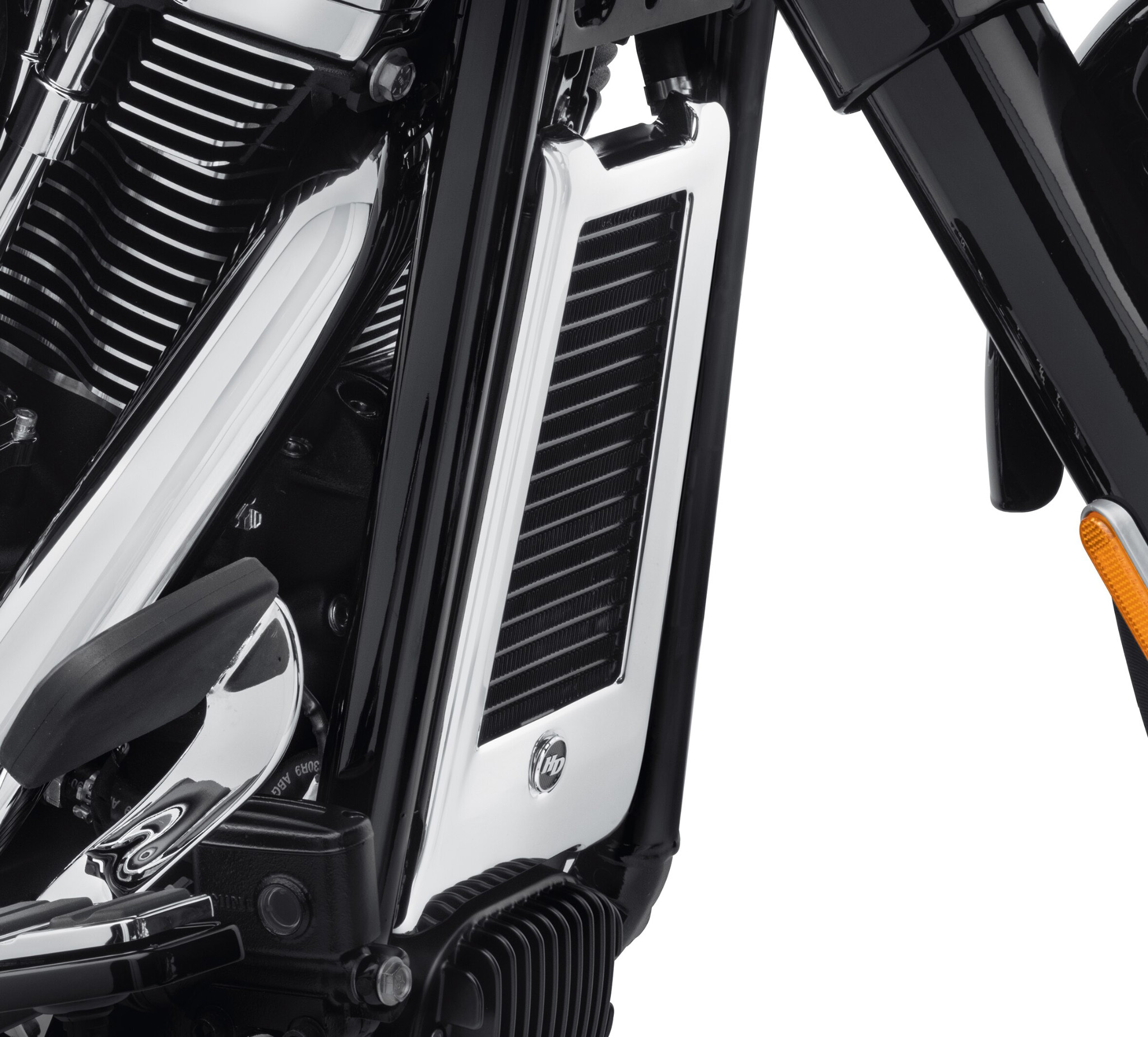 Cache-radiateur d’huile chromé