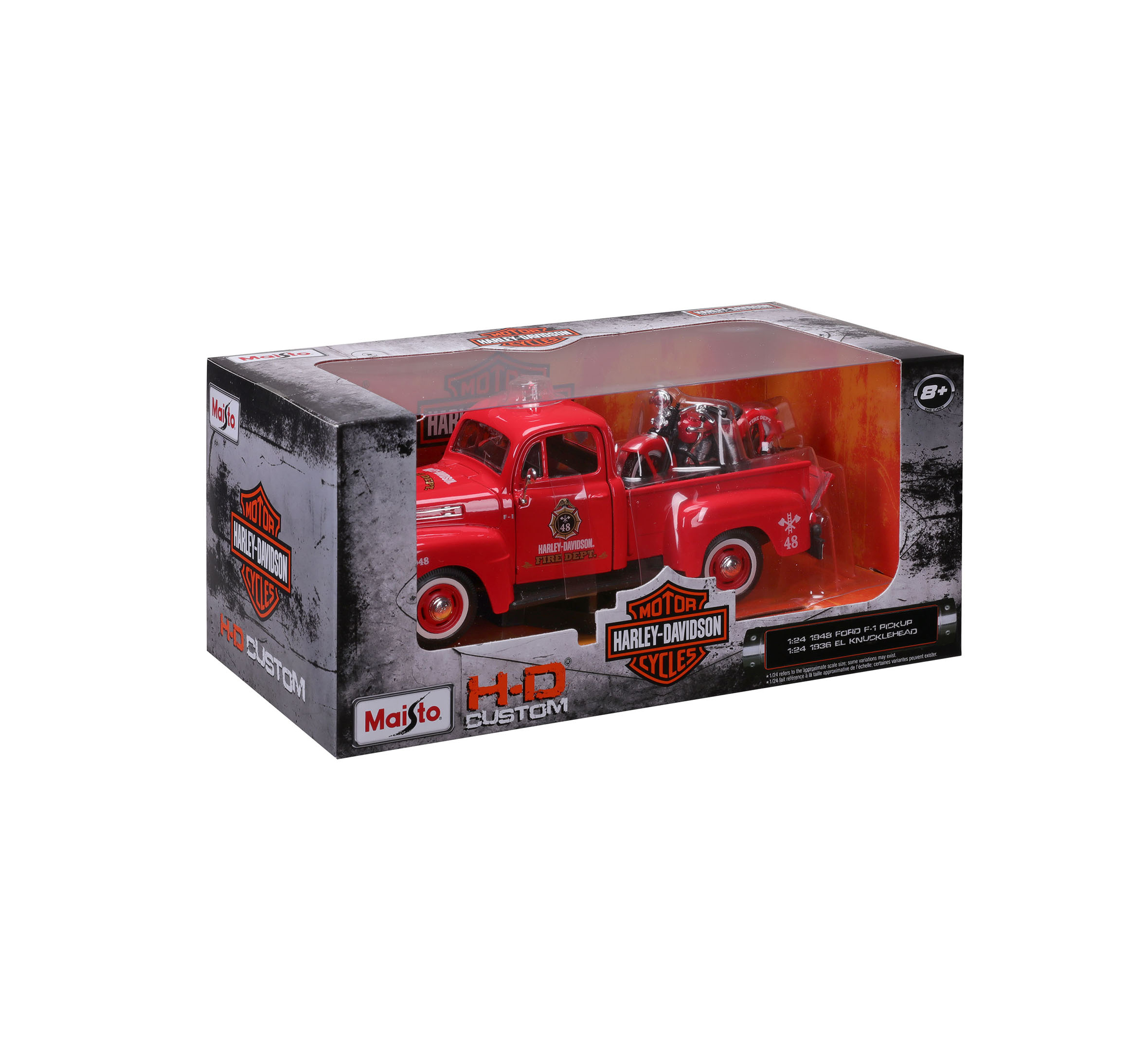 H-D 1:24 Scale Diecast '36 EL Knucklehead + 1948 Ford F-1