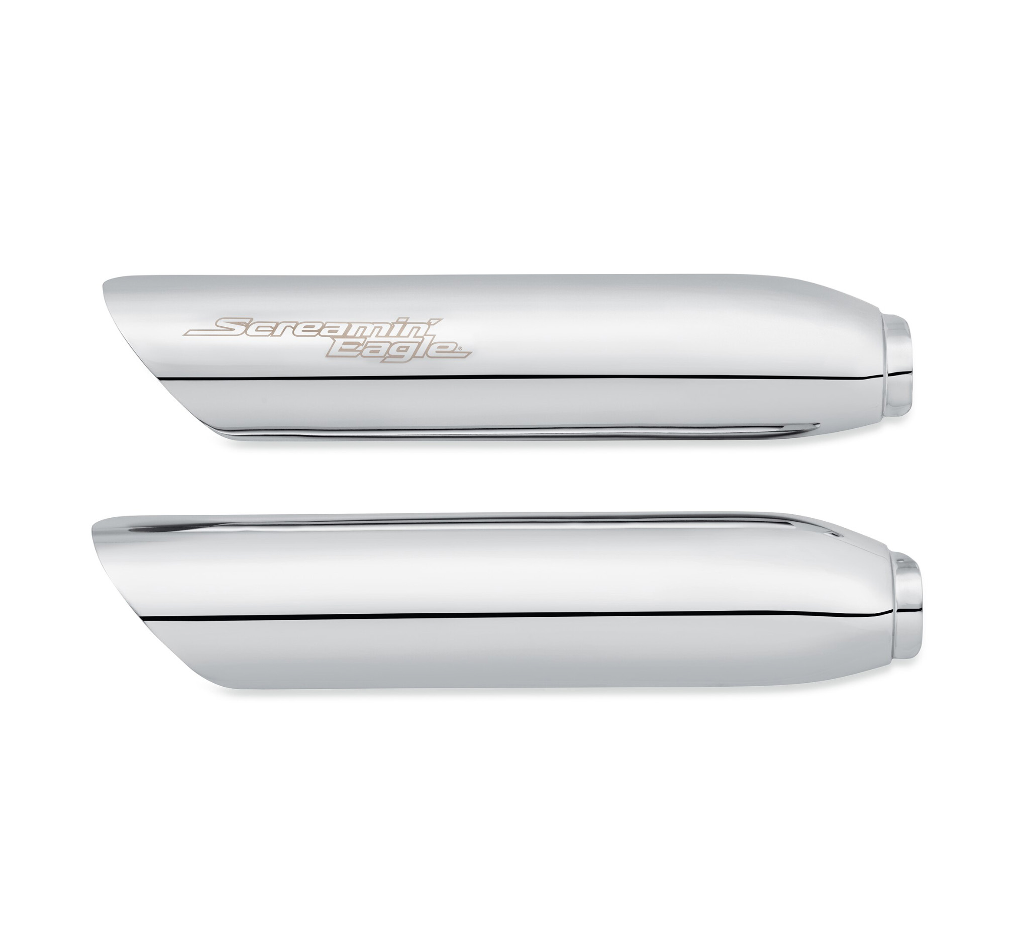 Screamin' Eagle Slash Cut Muffler Shields - Chrome
