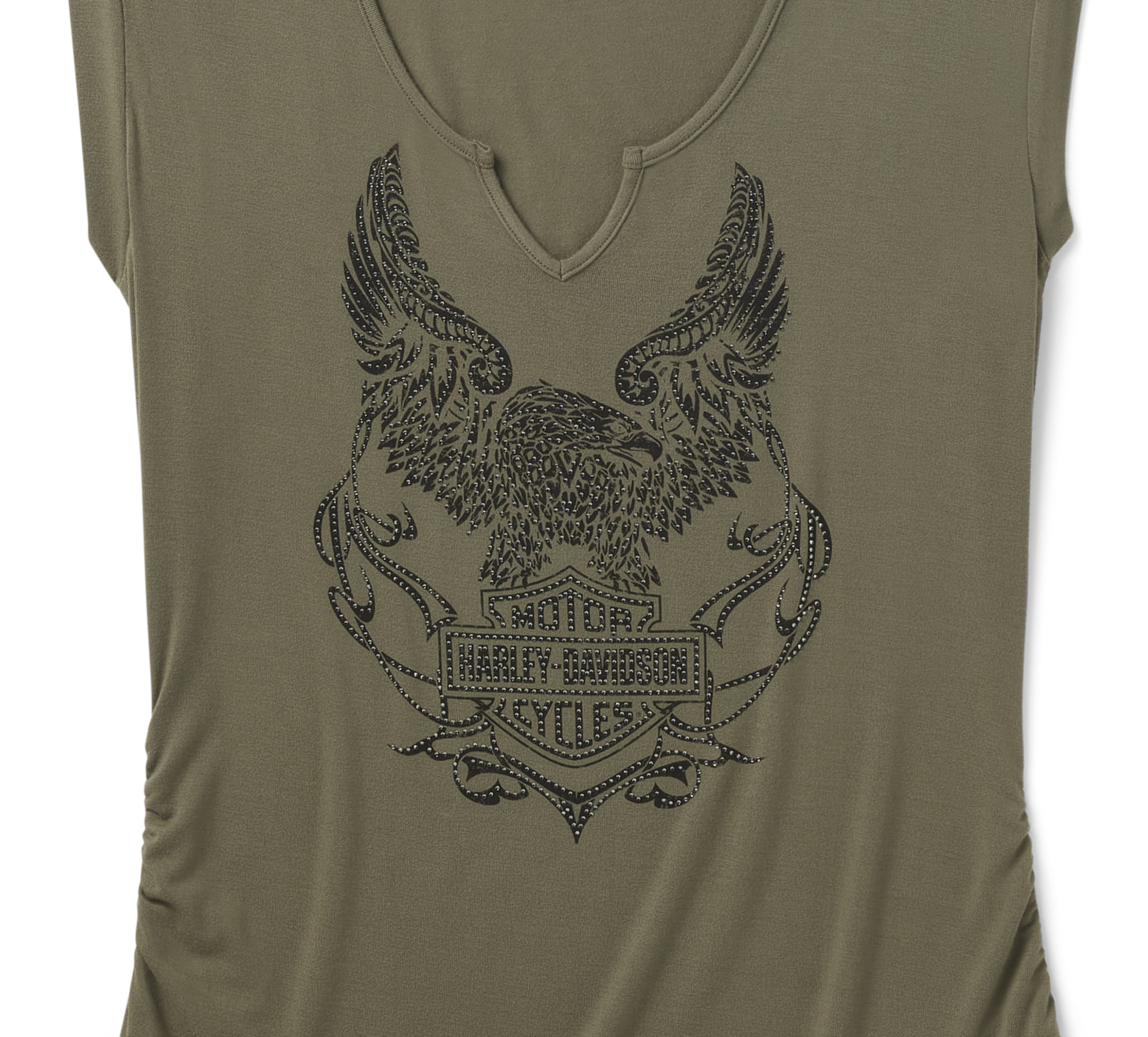 Women's Bling H-D® Born to Fly Notch Neck Muscle Tee
