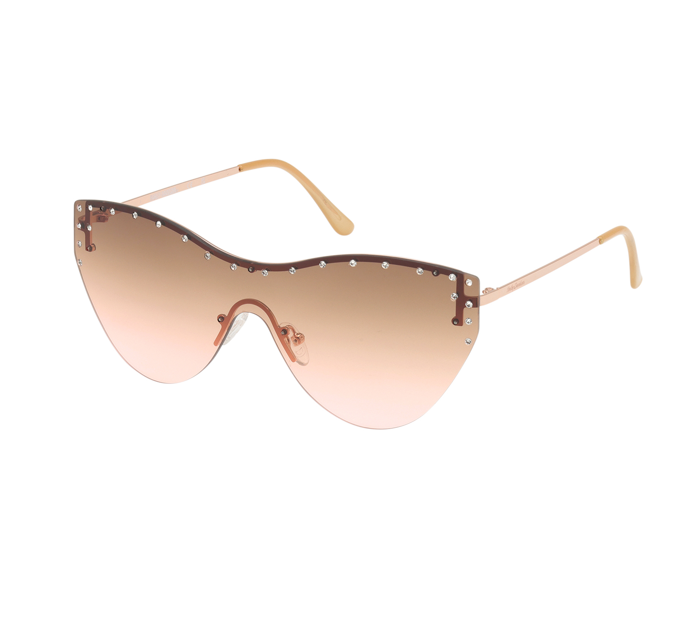 Cat-eye Lifestyle Rimless  Shield Sunglasses