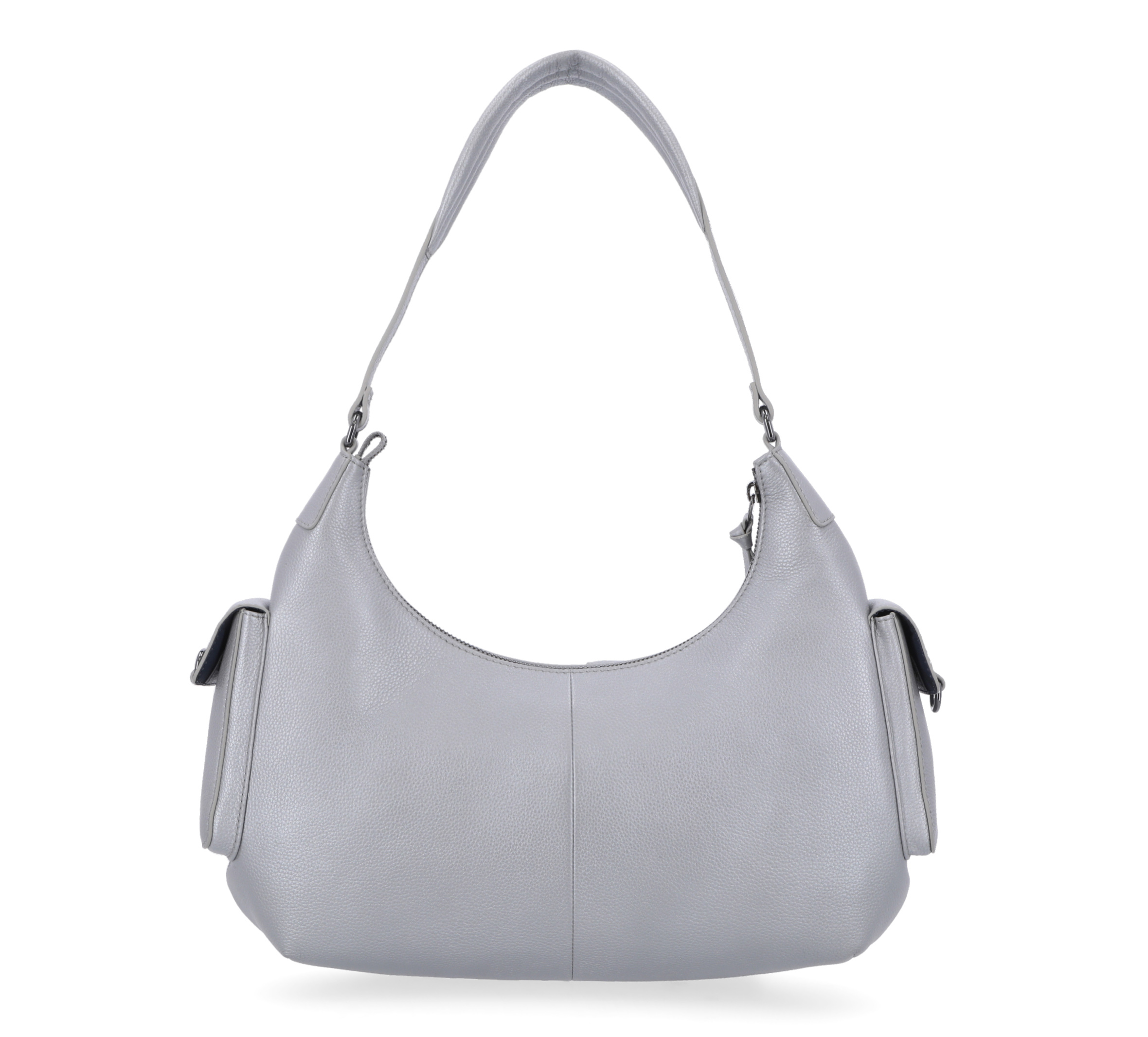 Utilitarian Pebble Leather Hobo Bag