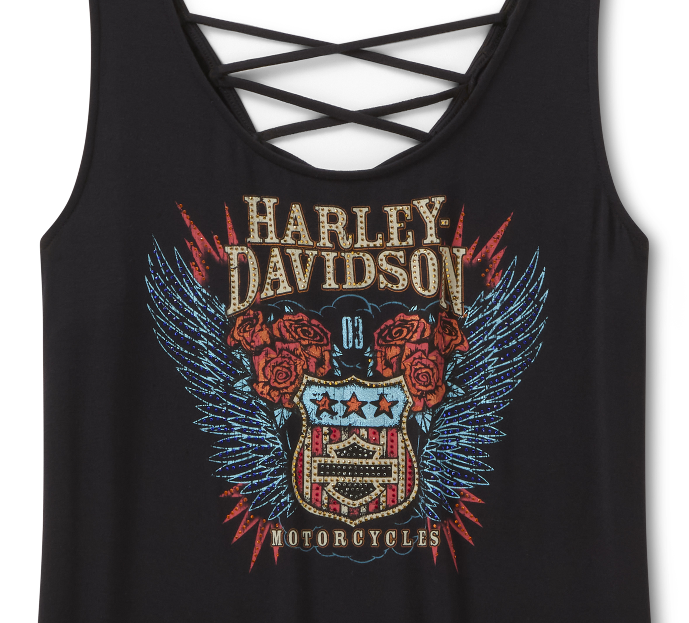 Women's Bling H-D Road Trip Laced Back Tank