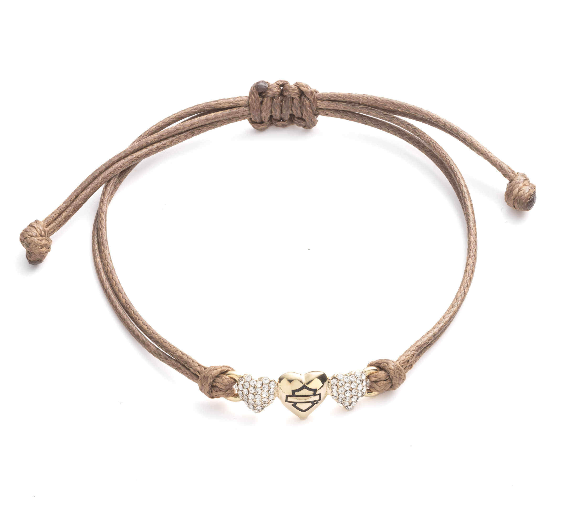 WOMEN'S Bar & Shield HEART WAX CORD BRACELET | Harley-Davidson USA