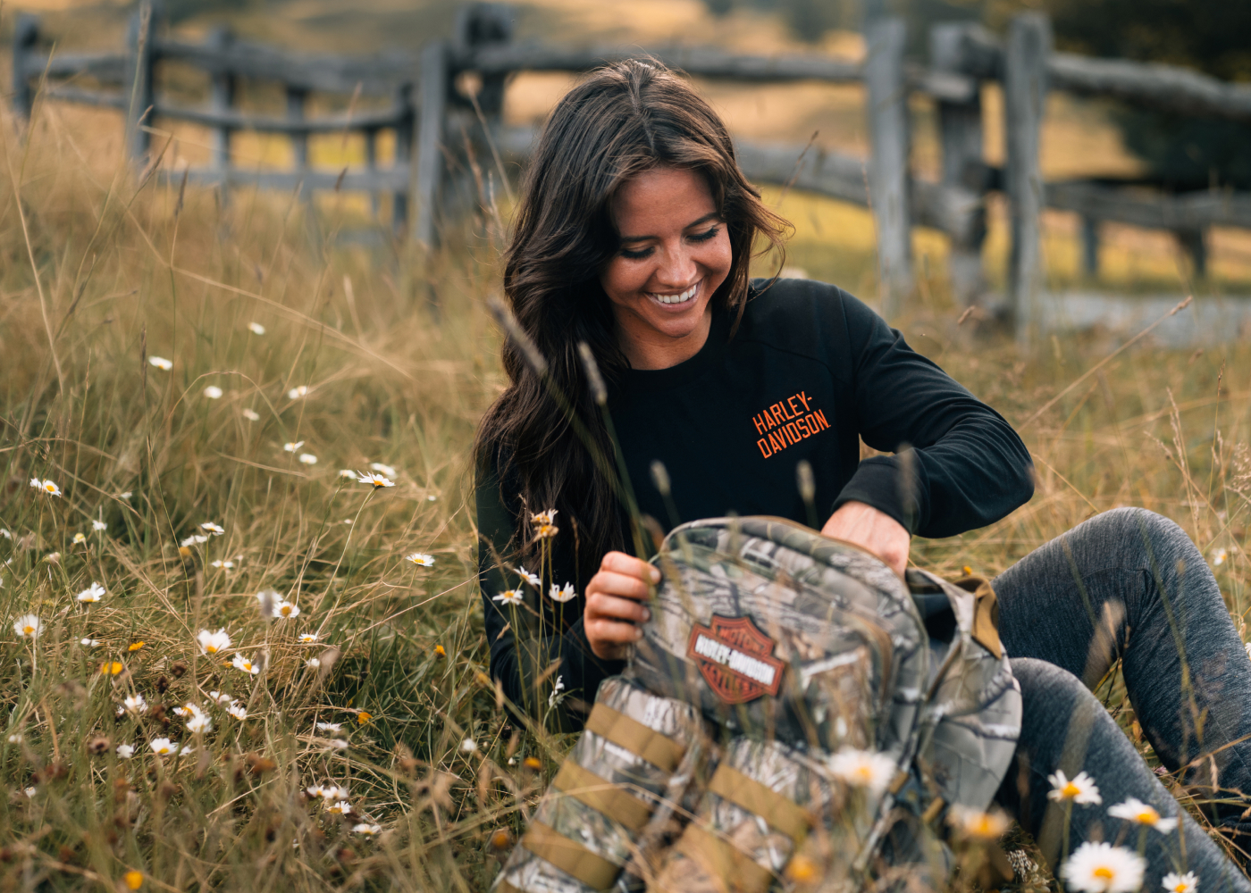woman wearing a realtree shirt