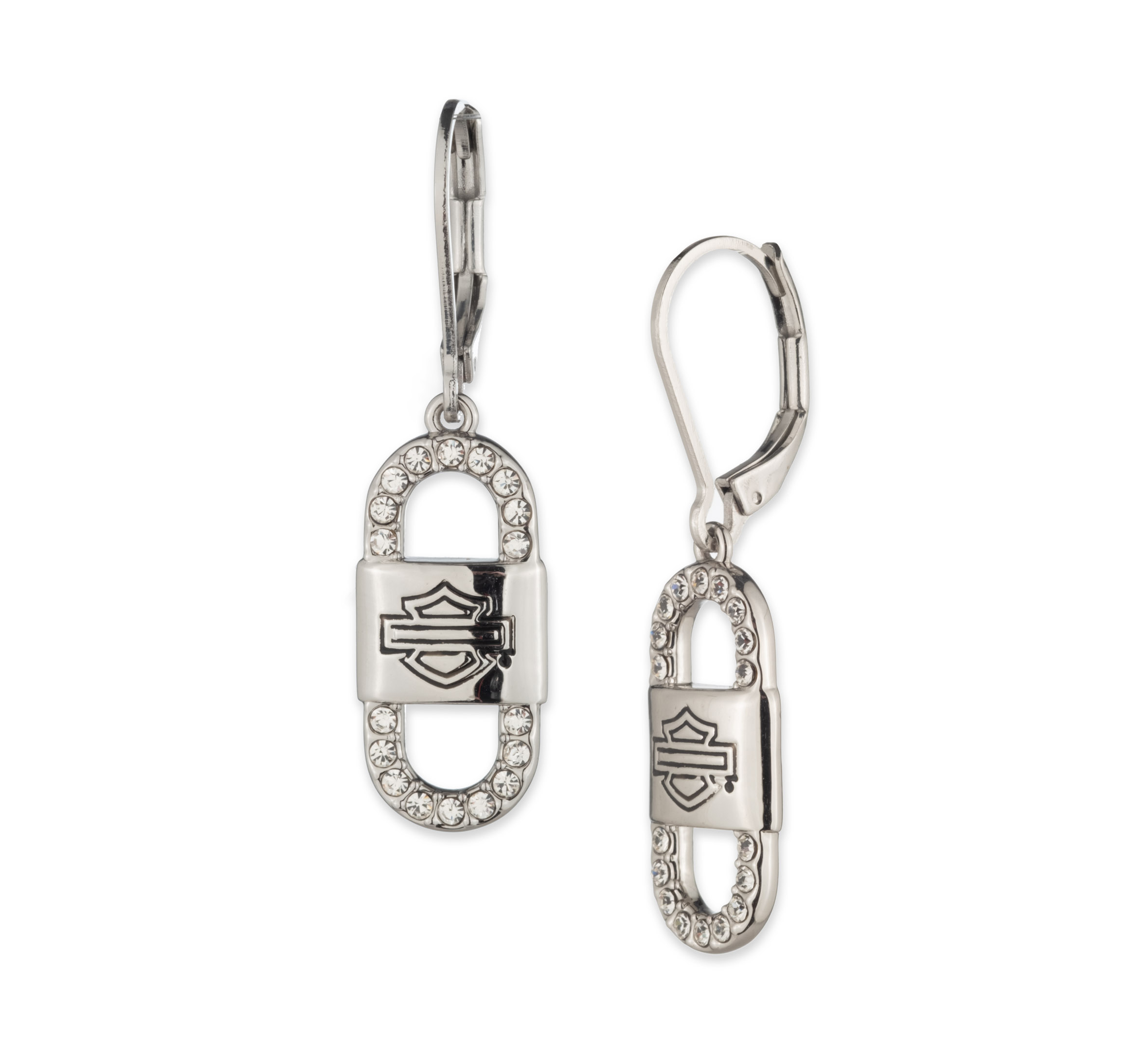 ハーレー　　MOD HARLEY オフィシャルブランド　ネックレス　ピアス WOMEN'S Bar & Shield PAVE LINK DROP EARRINGS | Harley-Davidson USA