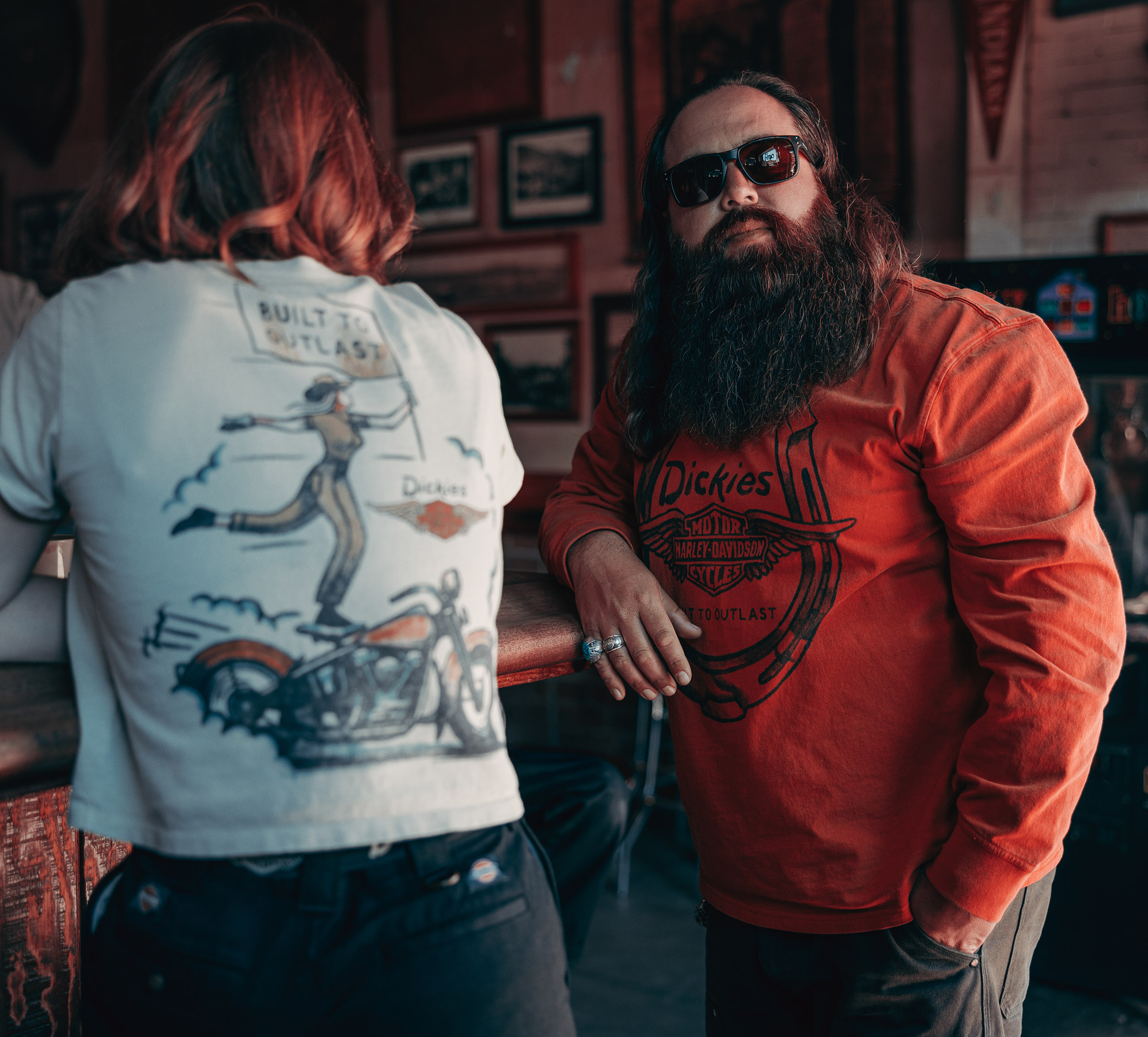 Dickies x H-D Winged Horseshoe Langarm-T-Shirt für Herren