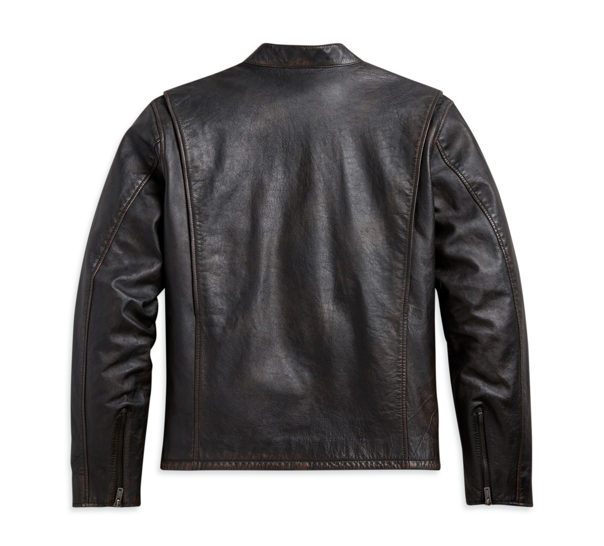 Men's Sleeve Stripe Leather Jacket