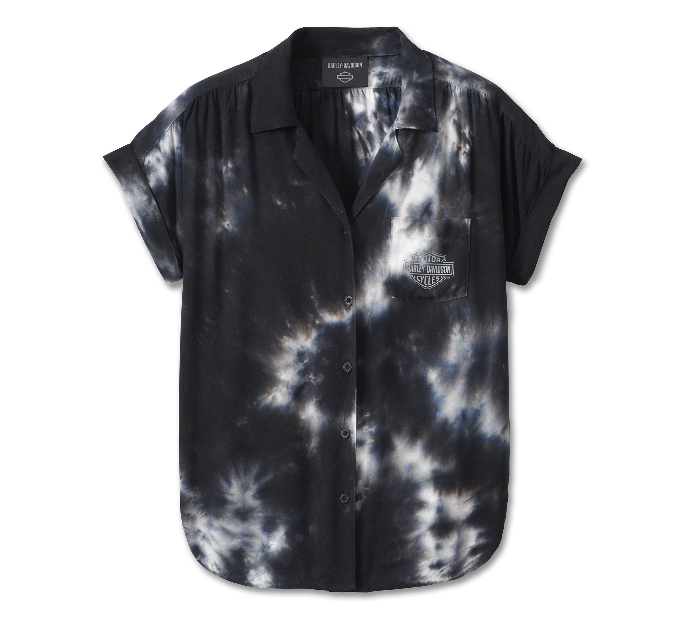 Women's Bar & Shield Tie Dye Button Down