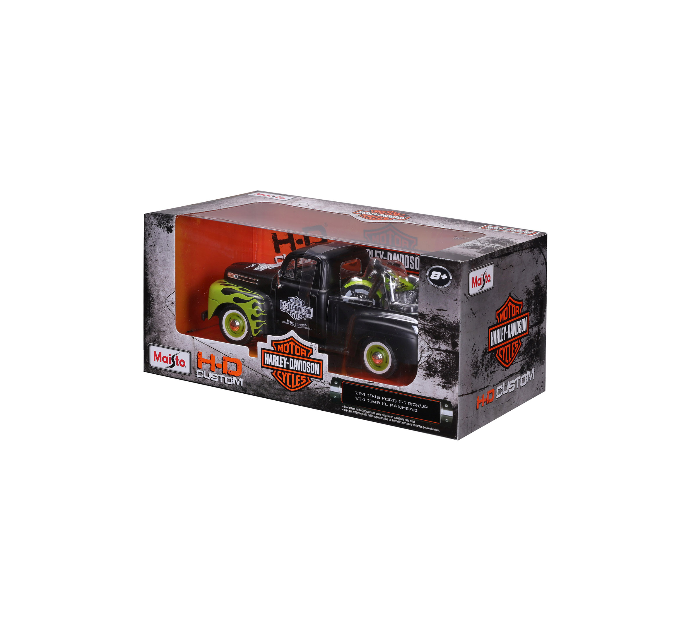 H-D 1:24 Scale Diecast '48 FL Panhead + '48 Ford F-1 Pickup