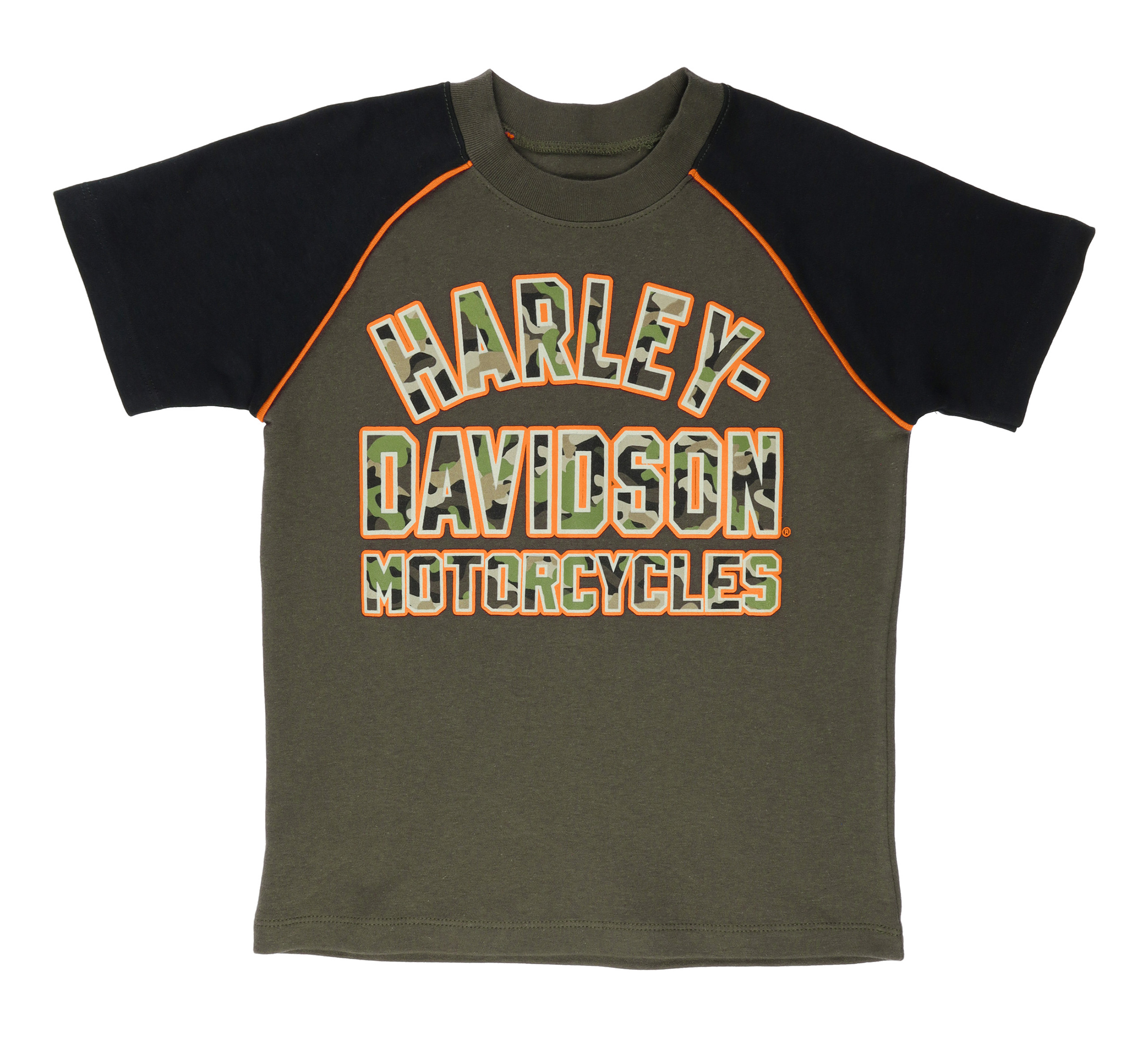 Little Boys Camo Raglan Tee