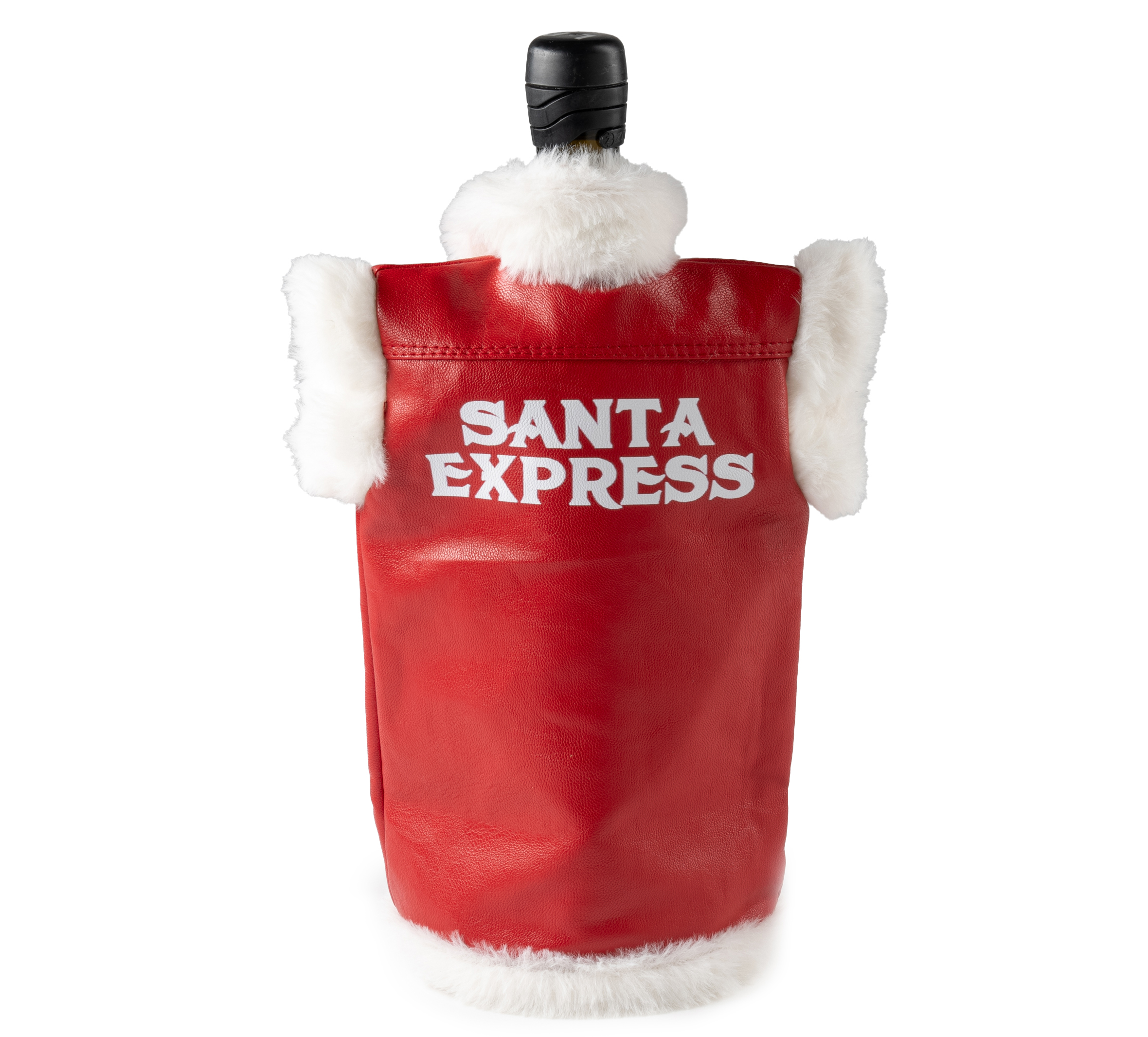 Biker Santa Vest Wine Bottle Cooler