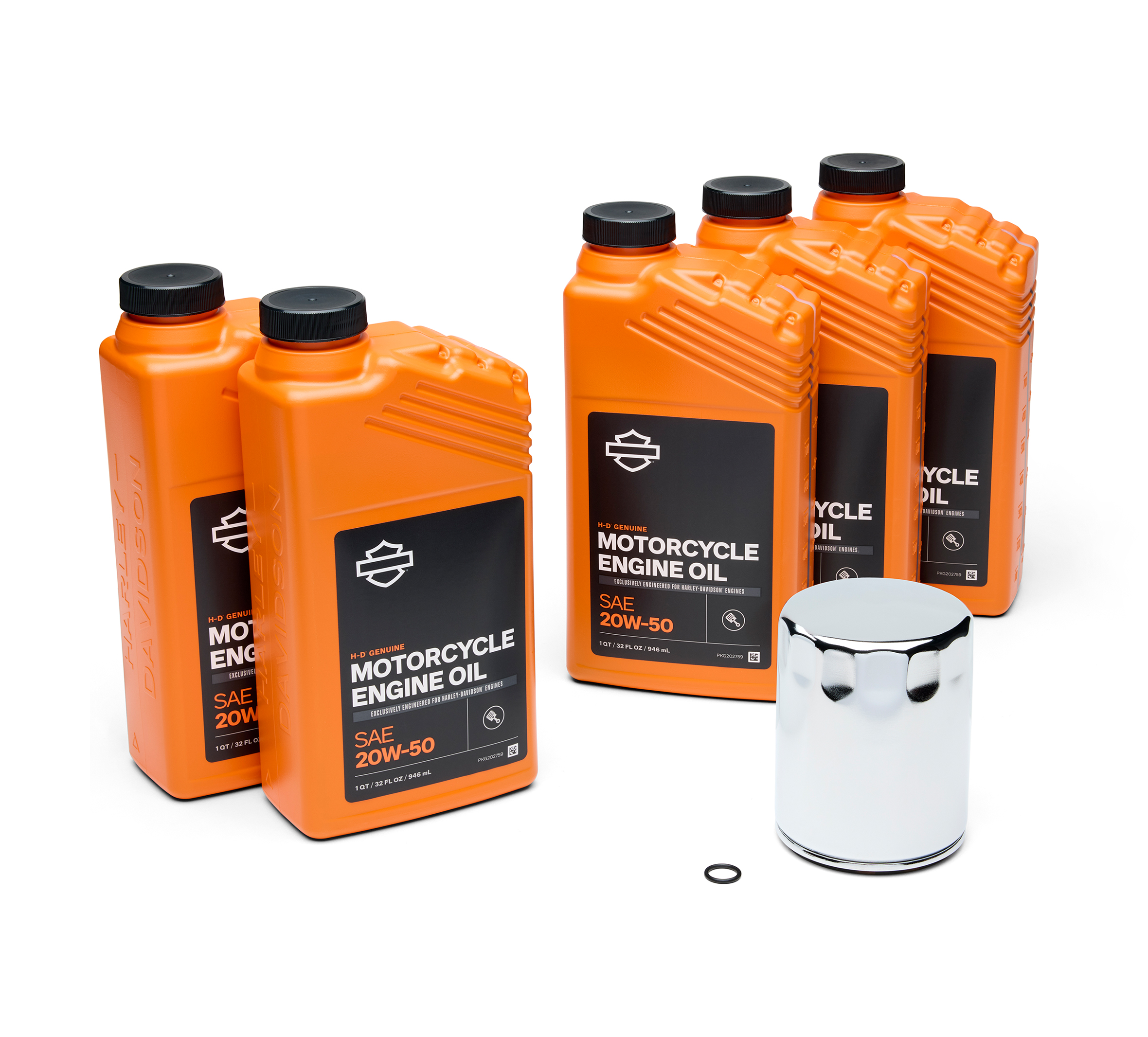 ＨＭＣ２００９ 62600023✖️24 4 Qt. H-D 360 Motorcycle Oil Change Kit – Chrome Filter | Harley