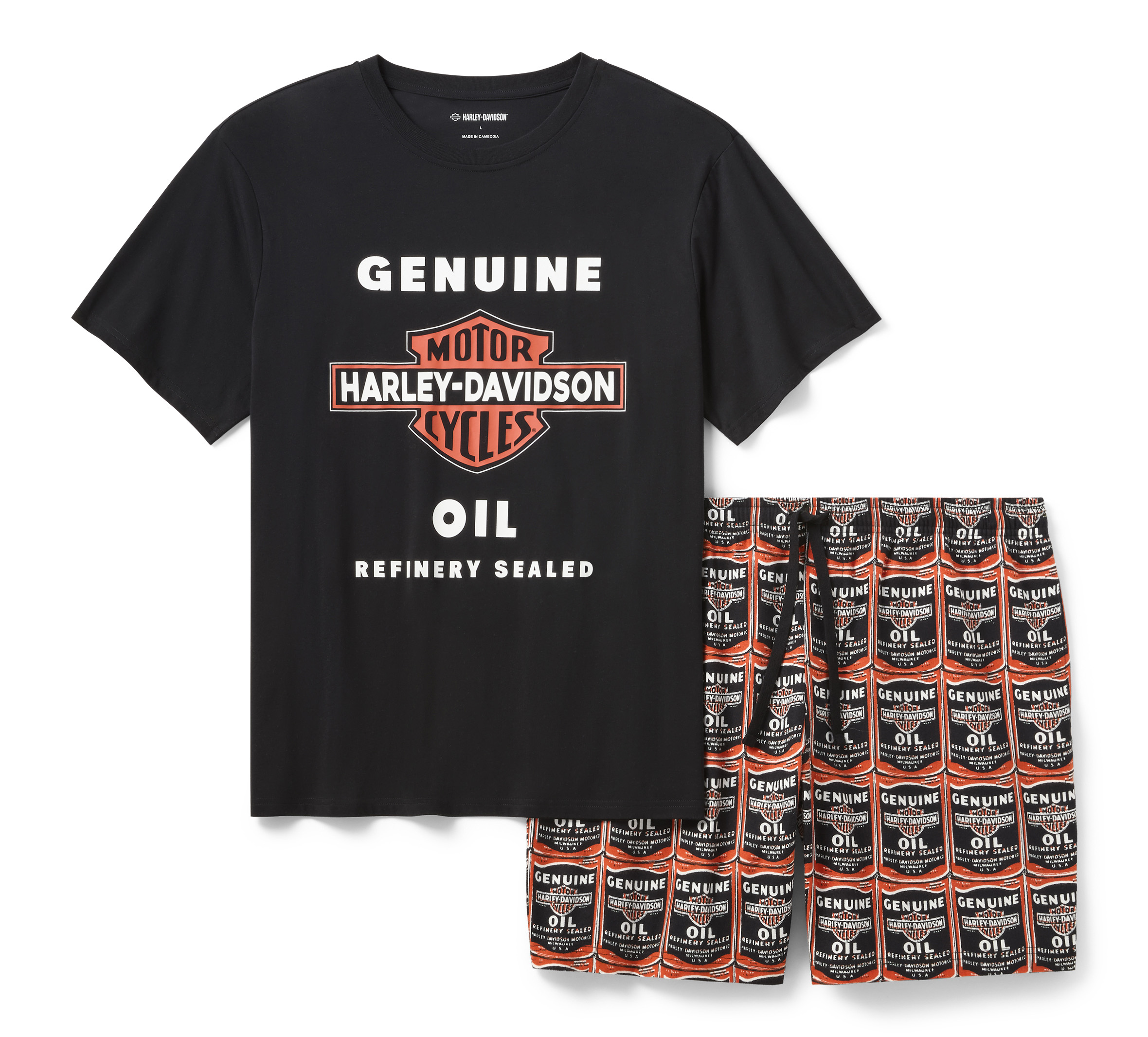 Men's Oil Can Bar & Shield Pajama Shorts Set | Harley-Davidson USA