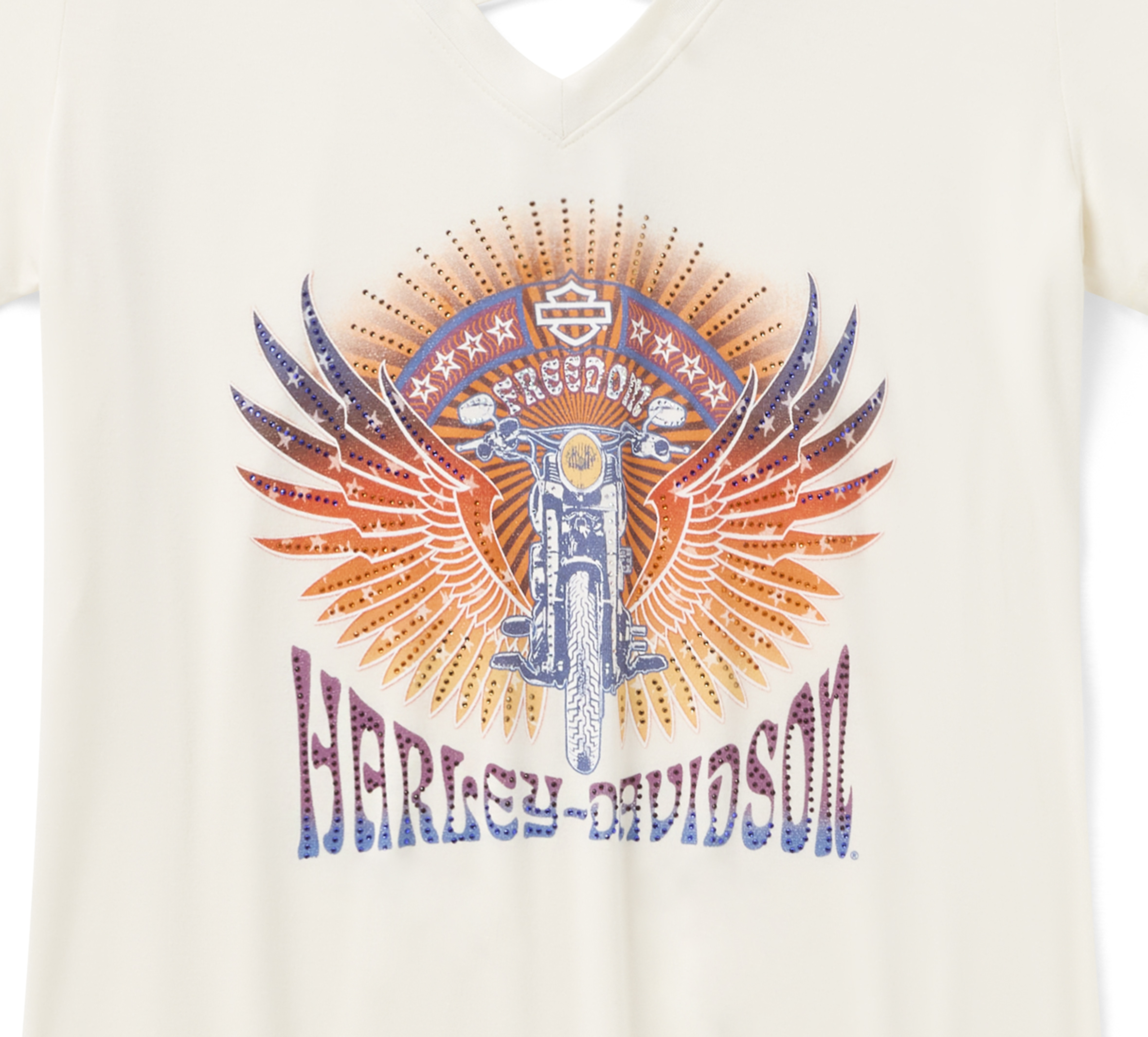 Women's Bling Sunset Ride Short Sleeve Laced Back Tee