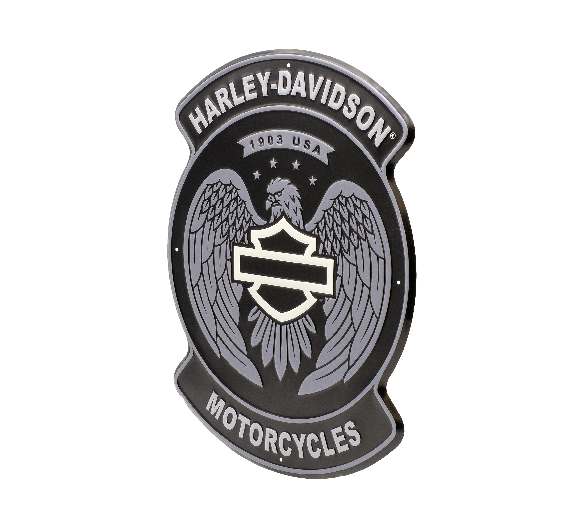 Open Bar & Shield Eagle Metal Sign