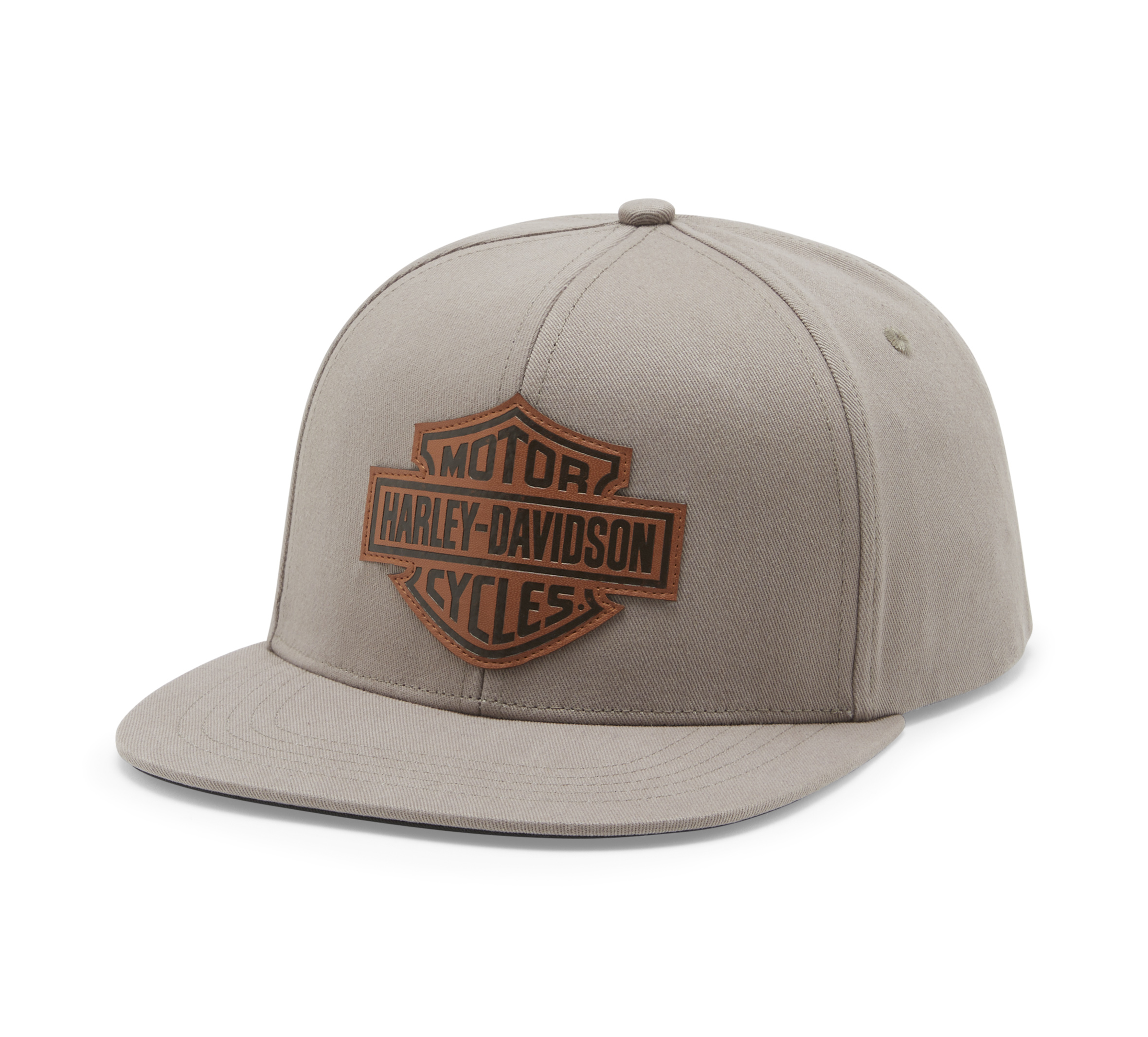 Men's Leather Bar & Shield Switchback Adjustable Cap