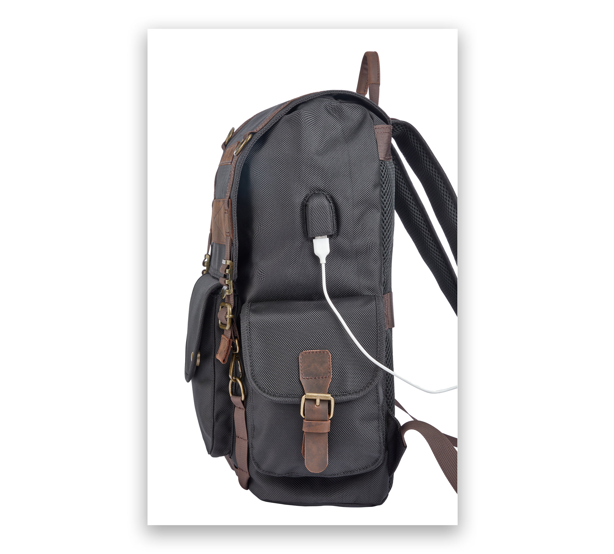 Ponderosa Ballistic & Leather USB Backpack