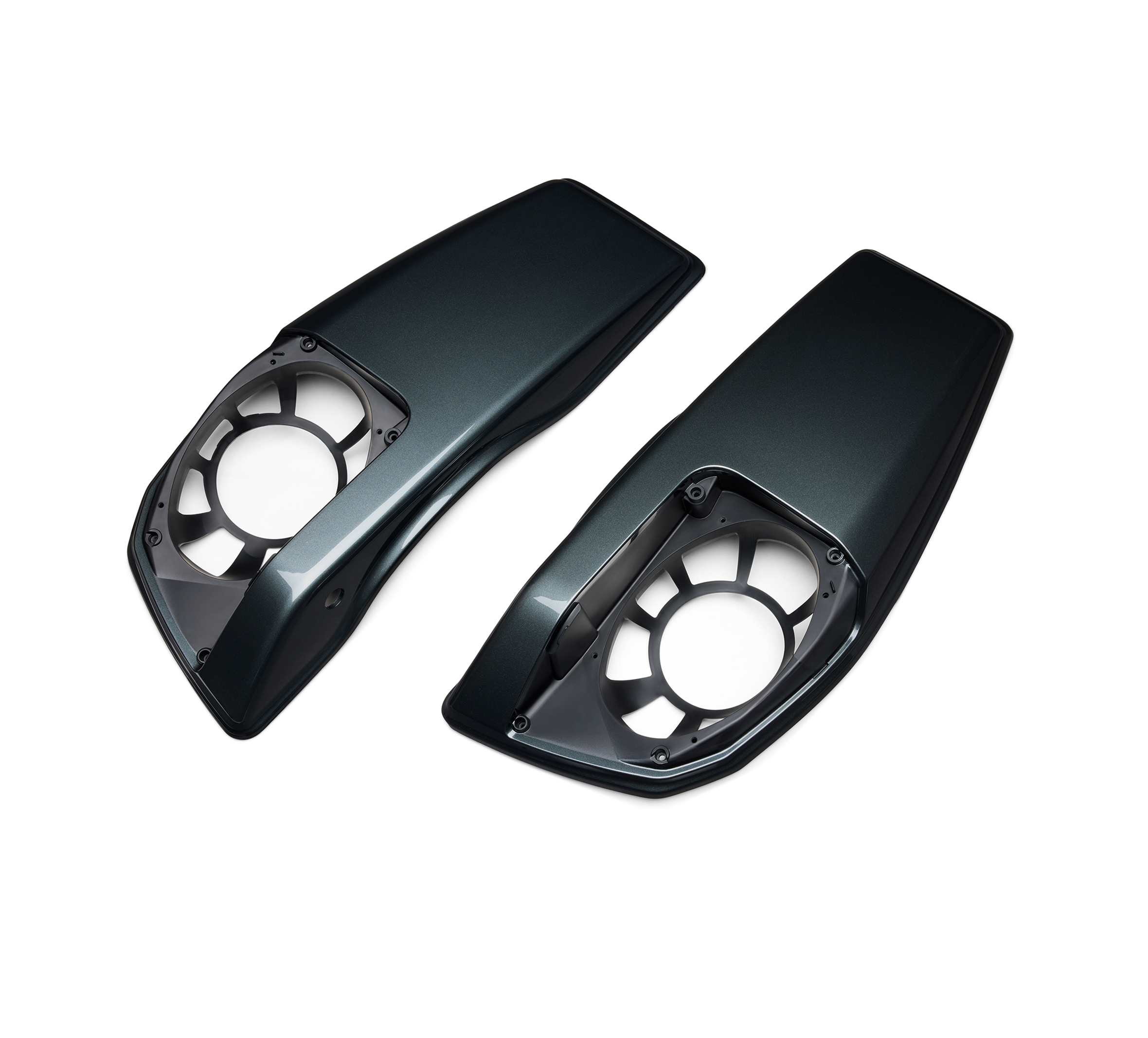 Color Matched Saddlebag Speaker Lids - Iron Horse Metallic