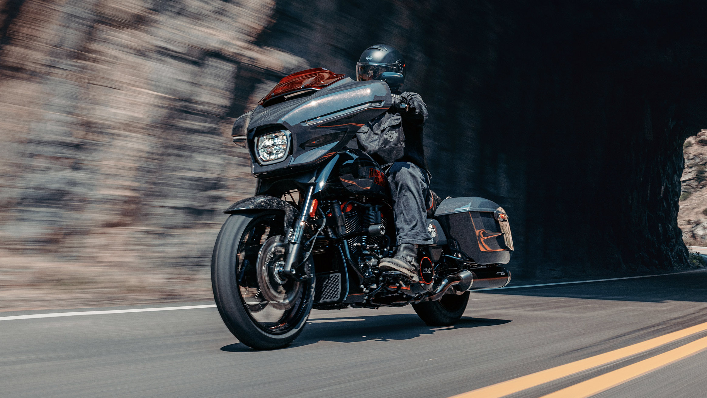 2026 CVO Street Glide ST Riding Shot