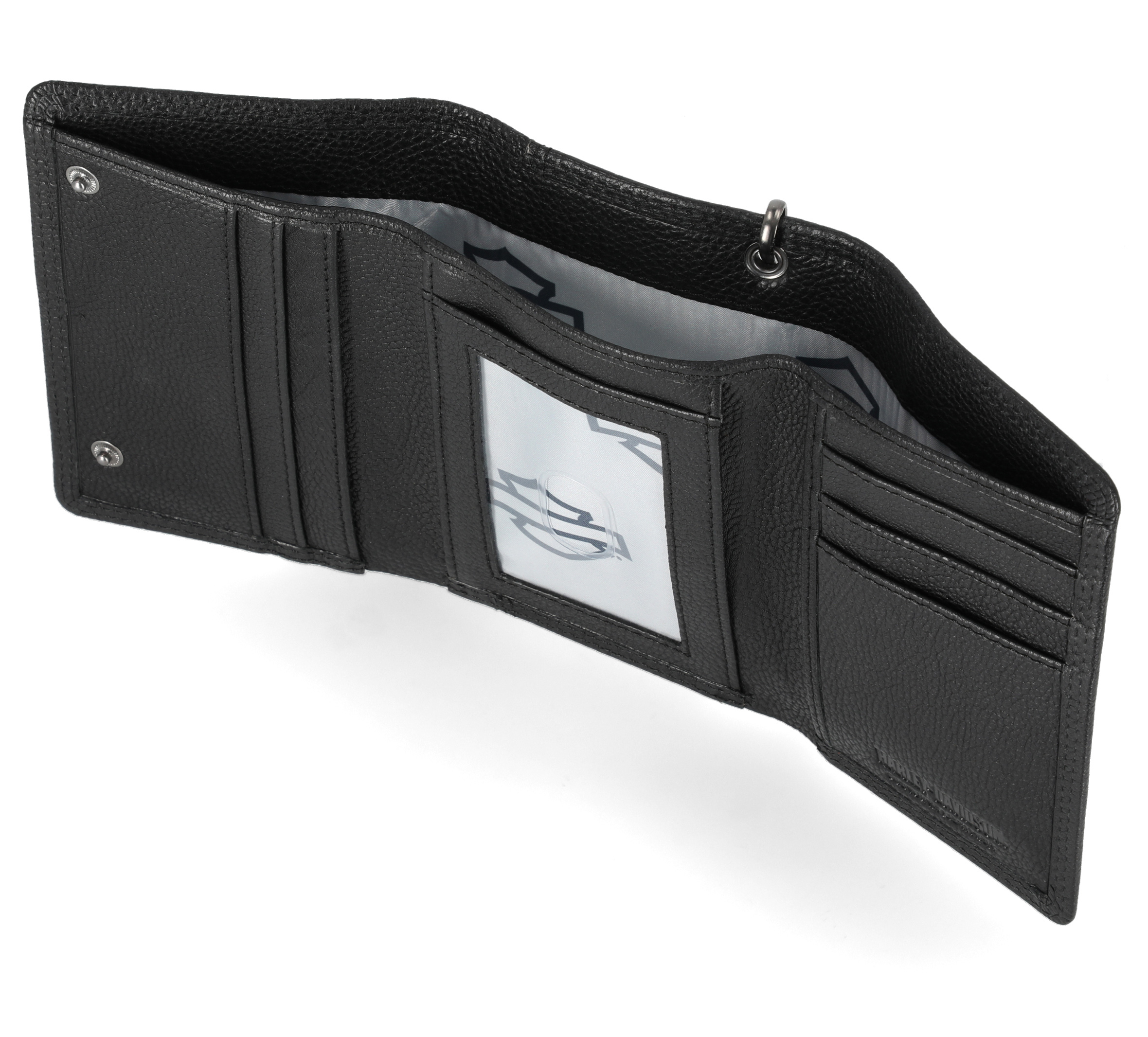 Skull Embossed Trifold Chain Wallet