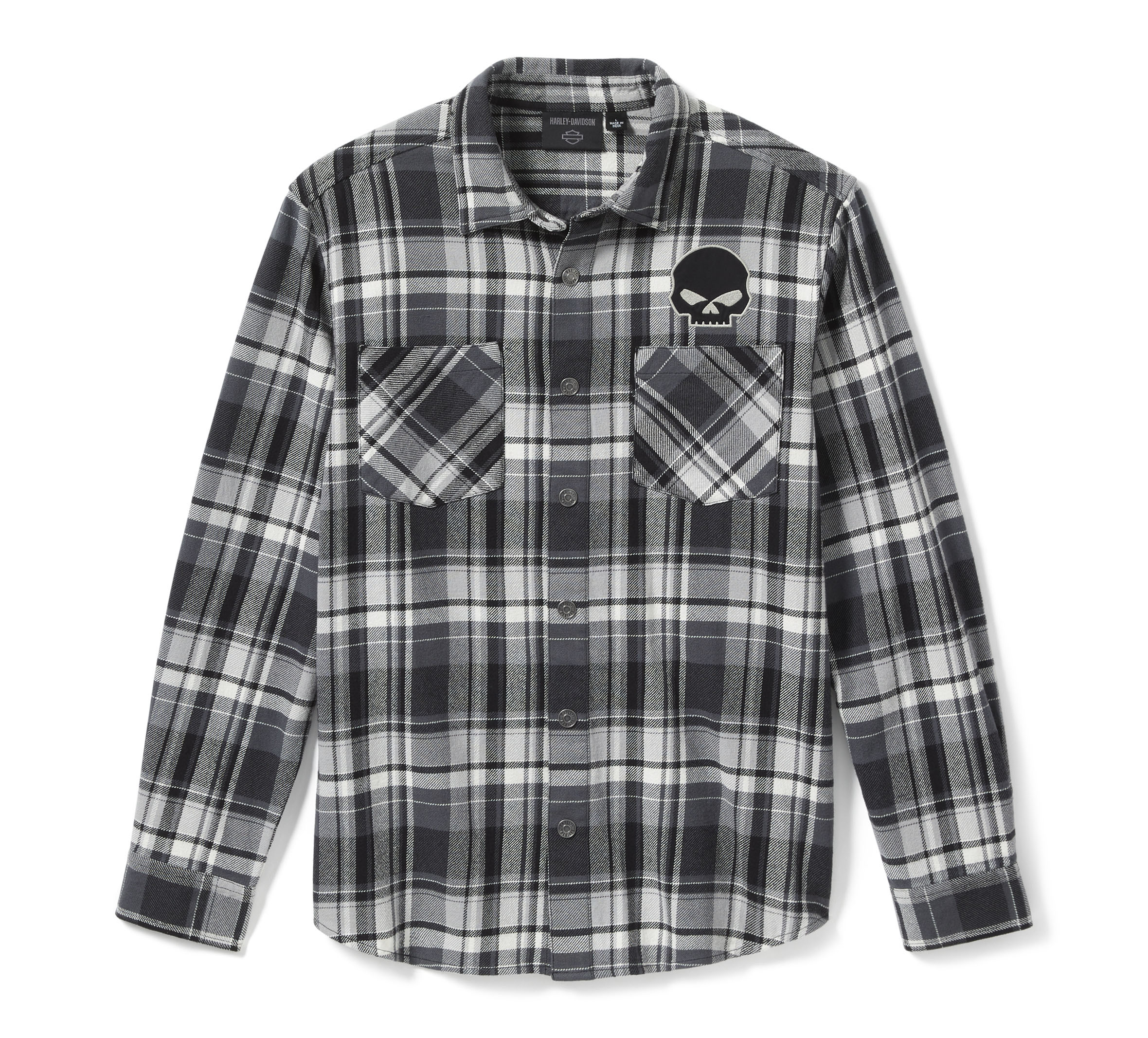 Willie G™ Skull Plaid Long Sleeve Shirt