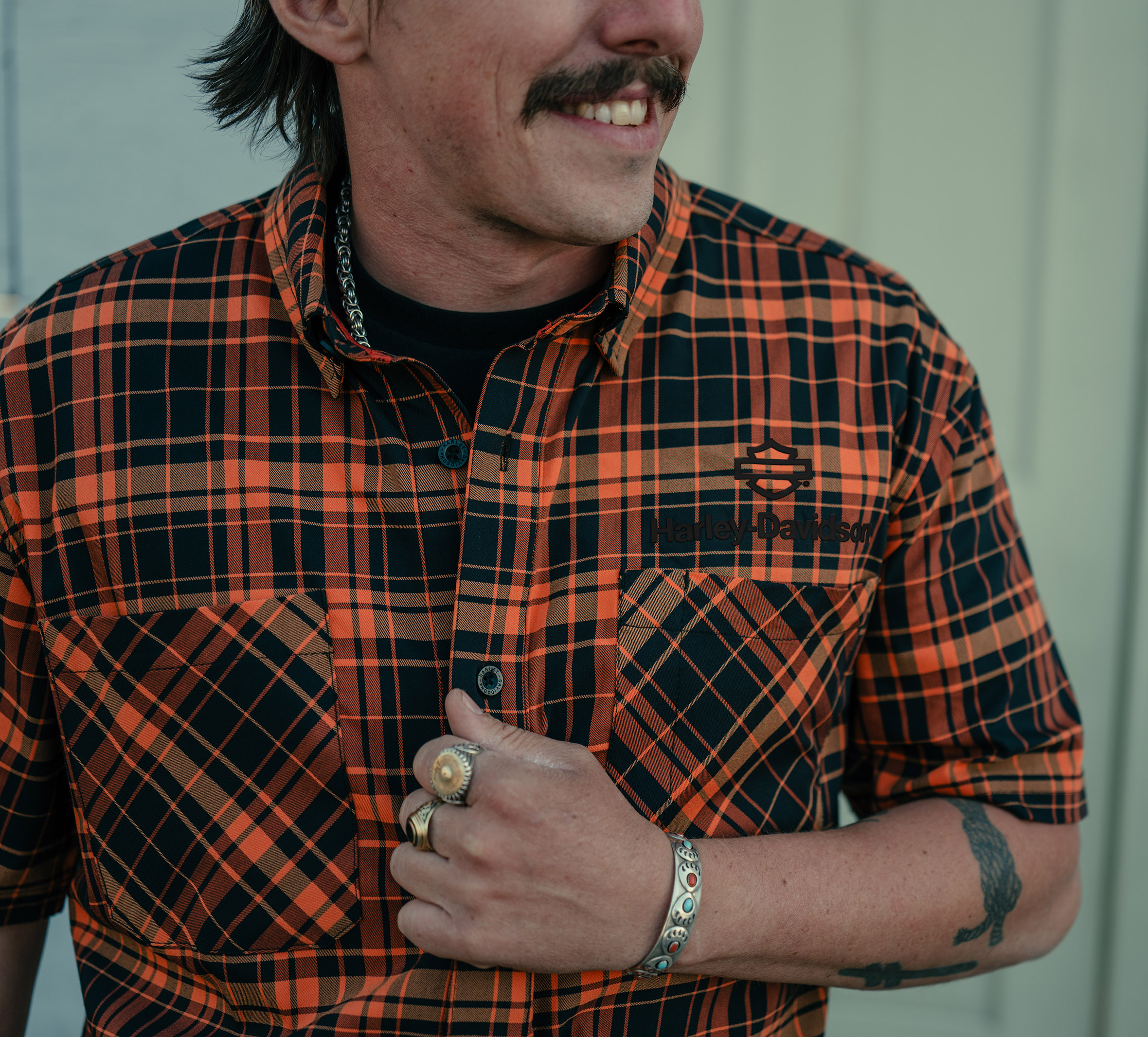 Men's H-D® TECH Coolmax® Plaid Short Sleeve Shirt